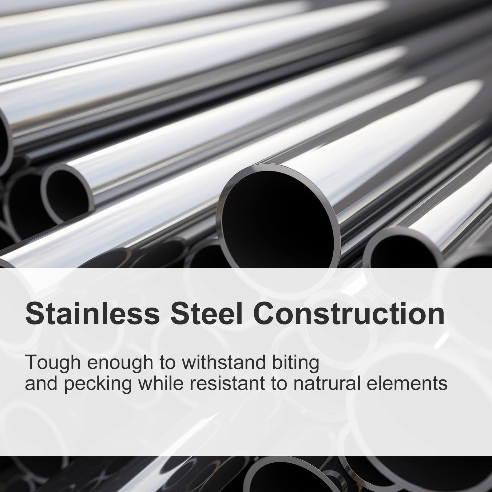 Pawhut 25x22 Dome Top Stainless Steel Parrot Travel Cage Bird Cage Carrier with Handle Perch