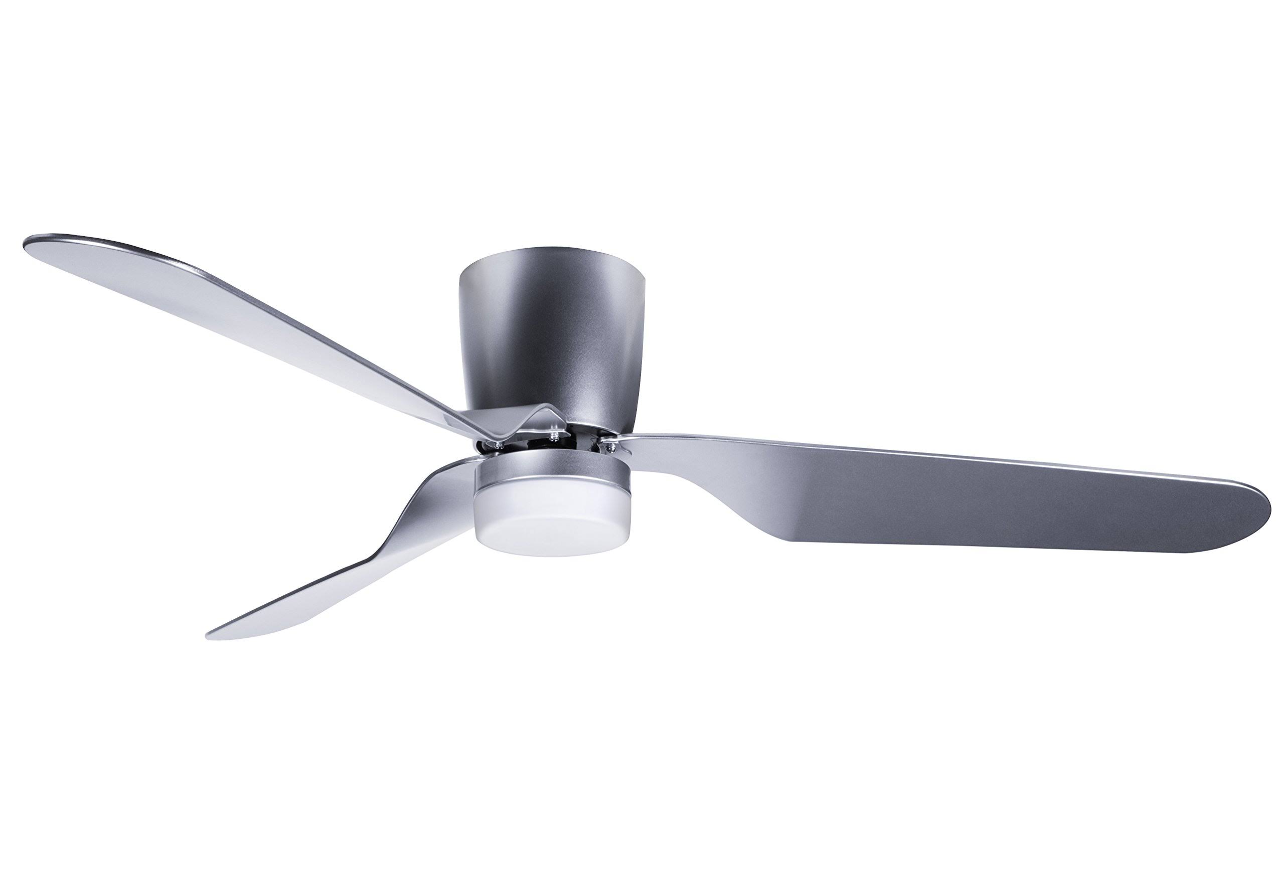 52 inch Hyperikon Sleek Contemporary Brushed Nickel Ceiling Fan with LED Integrated Light