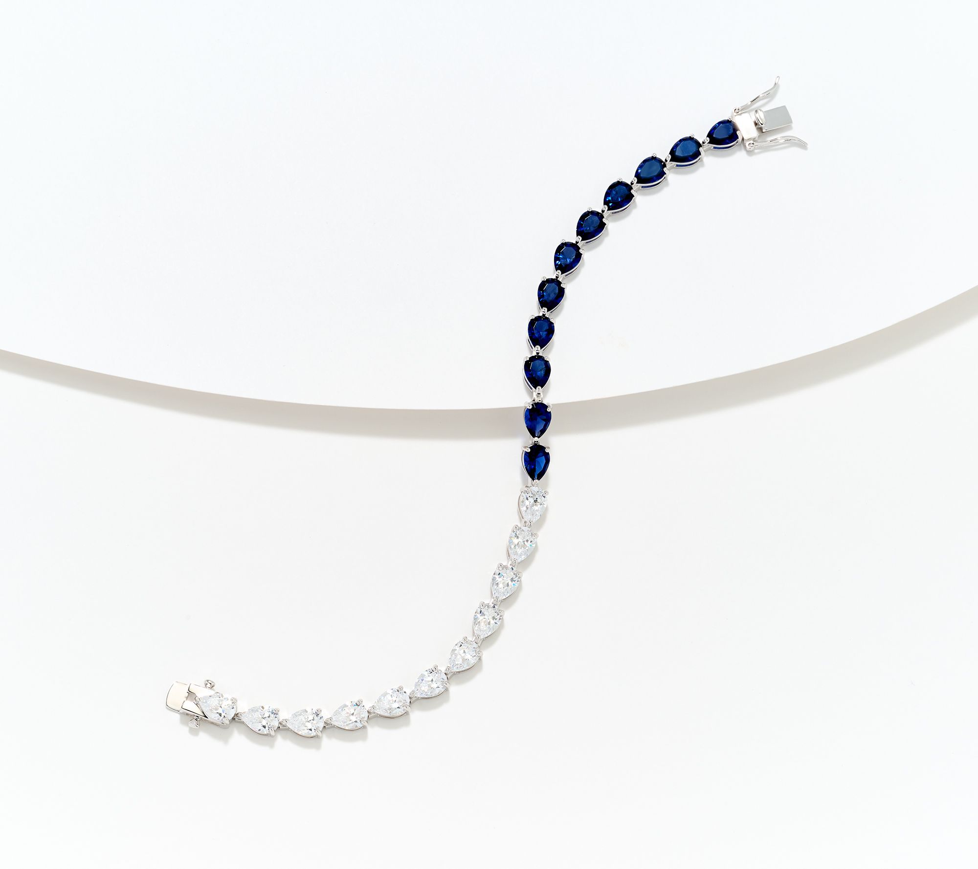 Diamonique x Jennifer Miller Pear Horizontal Line Bracelet, Sterling Silver