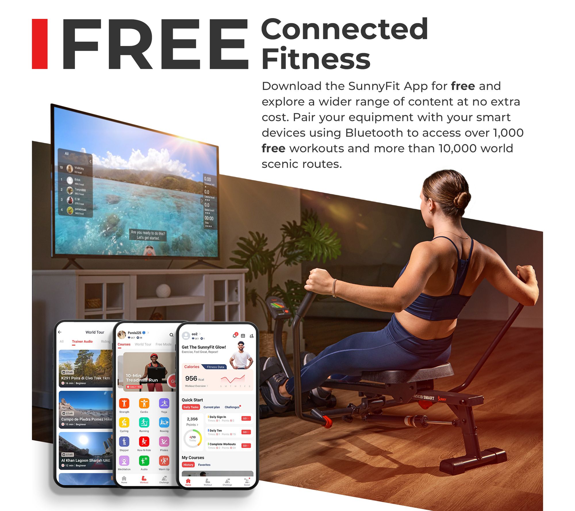 Sunny Corezy Smart Magnetic Rowing Machine