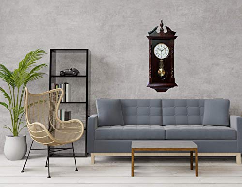 Pendulum Grandfather Wood Wall Clock with Chime