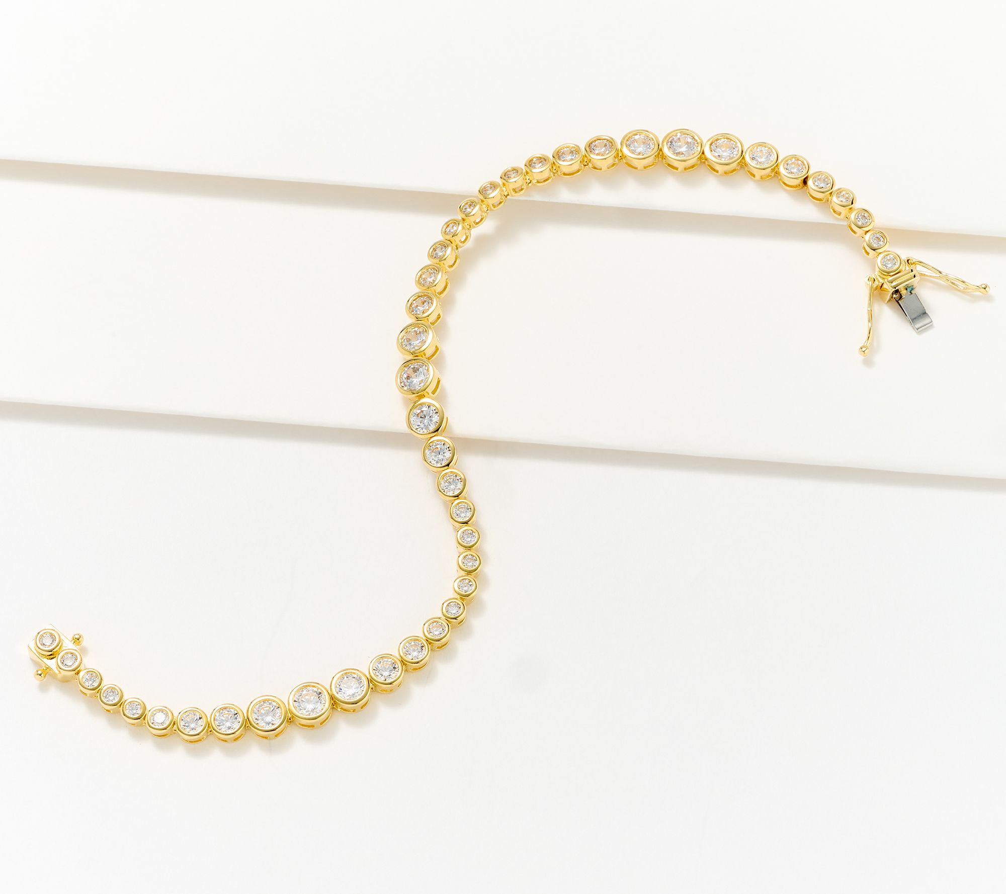 Diamonique x Kathy Levine Graduated Wave Tennis Bracelet Sterling Silver