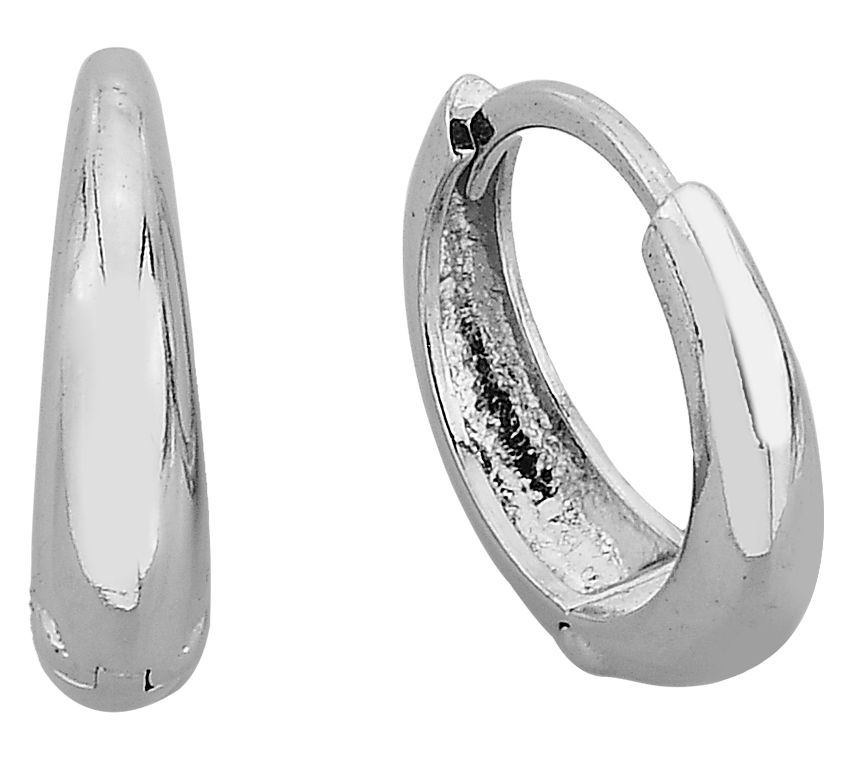 Silver Style Mini Graduated Huggie Hoop Earrings, Sterling