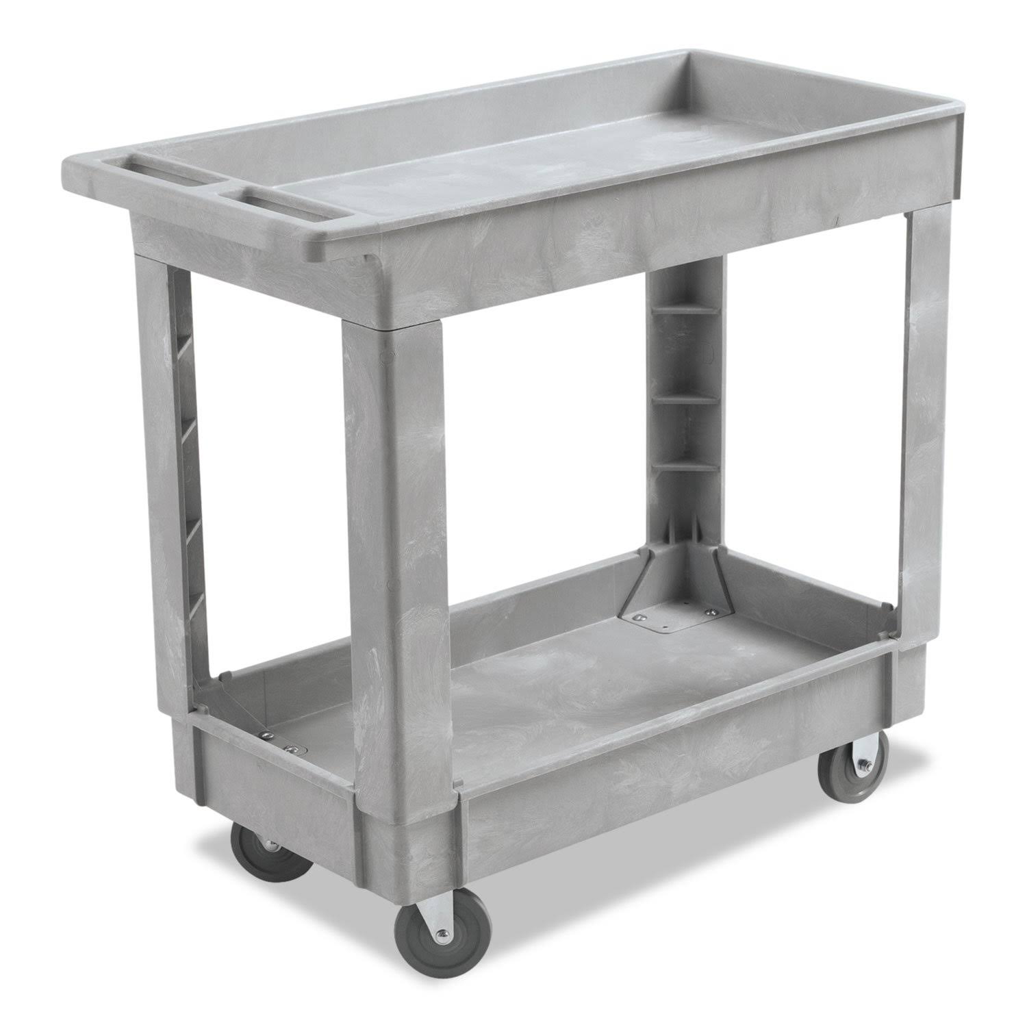 Boardwalk 3416UCGRA 16 x 34 in. Two-Shelf Utility Cart, Swivel Casters - Gray