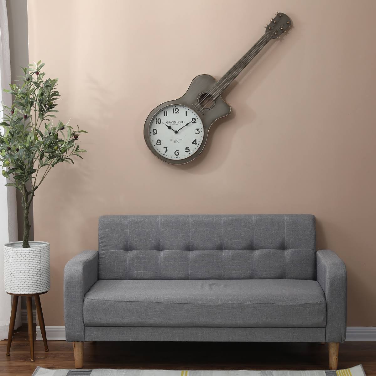 Luxen Home WHA764 Metal Guitar Wall Clock