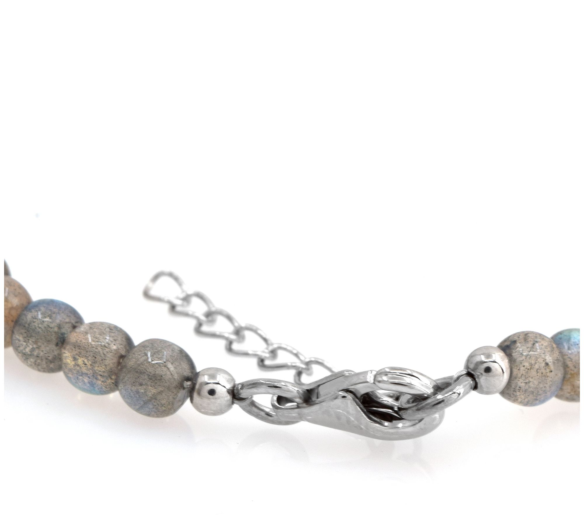 Plain Round Labradorite Beads Bracelet, 925 Sterling
