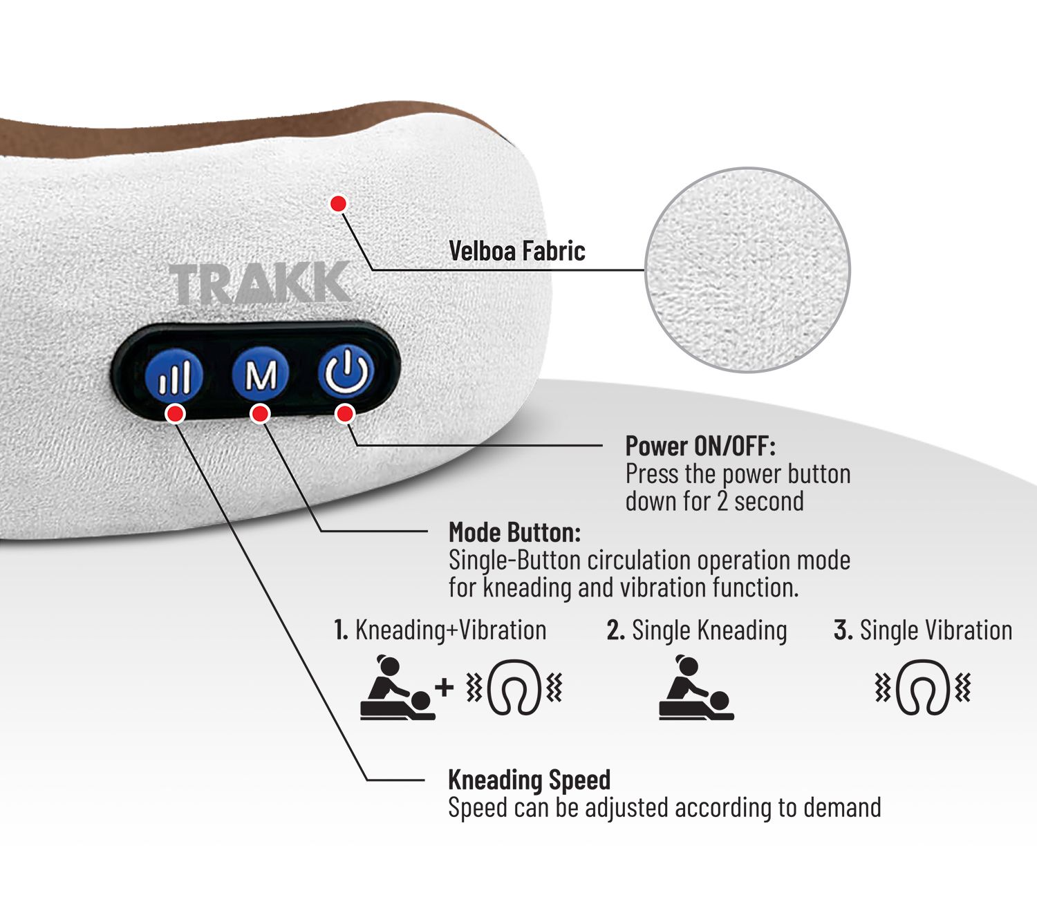 TRAKK Wireless Neck Massage Pillow