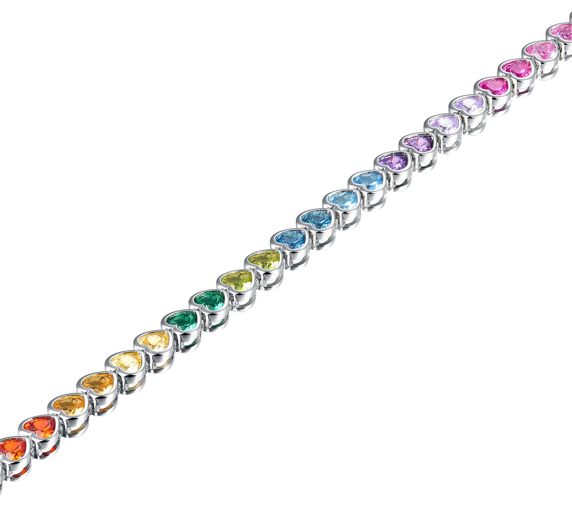 Diamonique Heart Cut Tennis Bracelet, SterlingSilver