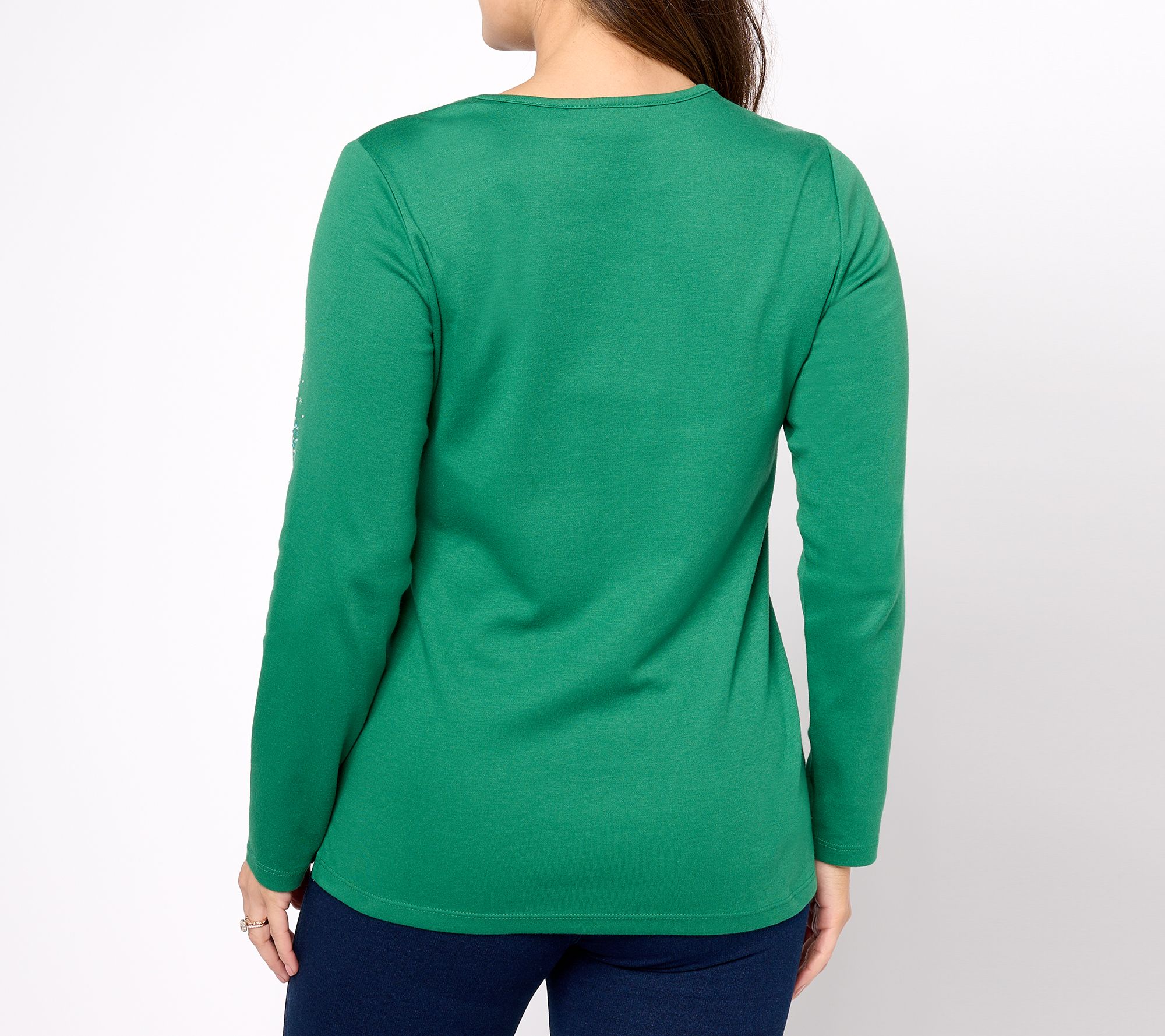 Quacker Factory White Christmas Long-Sleeve Top