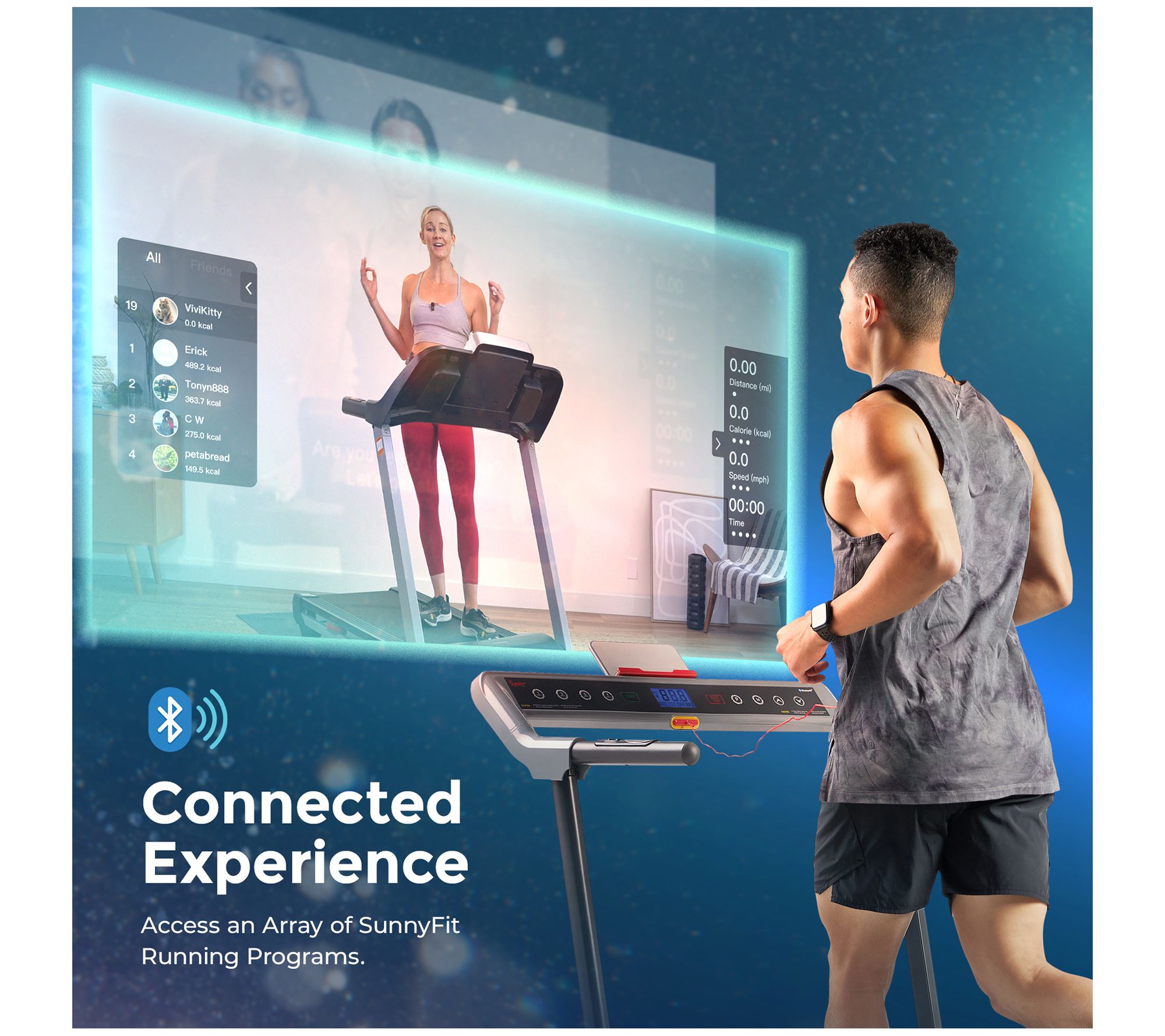 Sunny Health Fitness Pegasus Smart Folding Treadmill