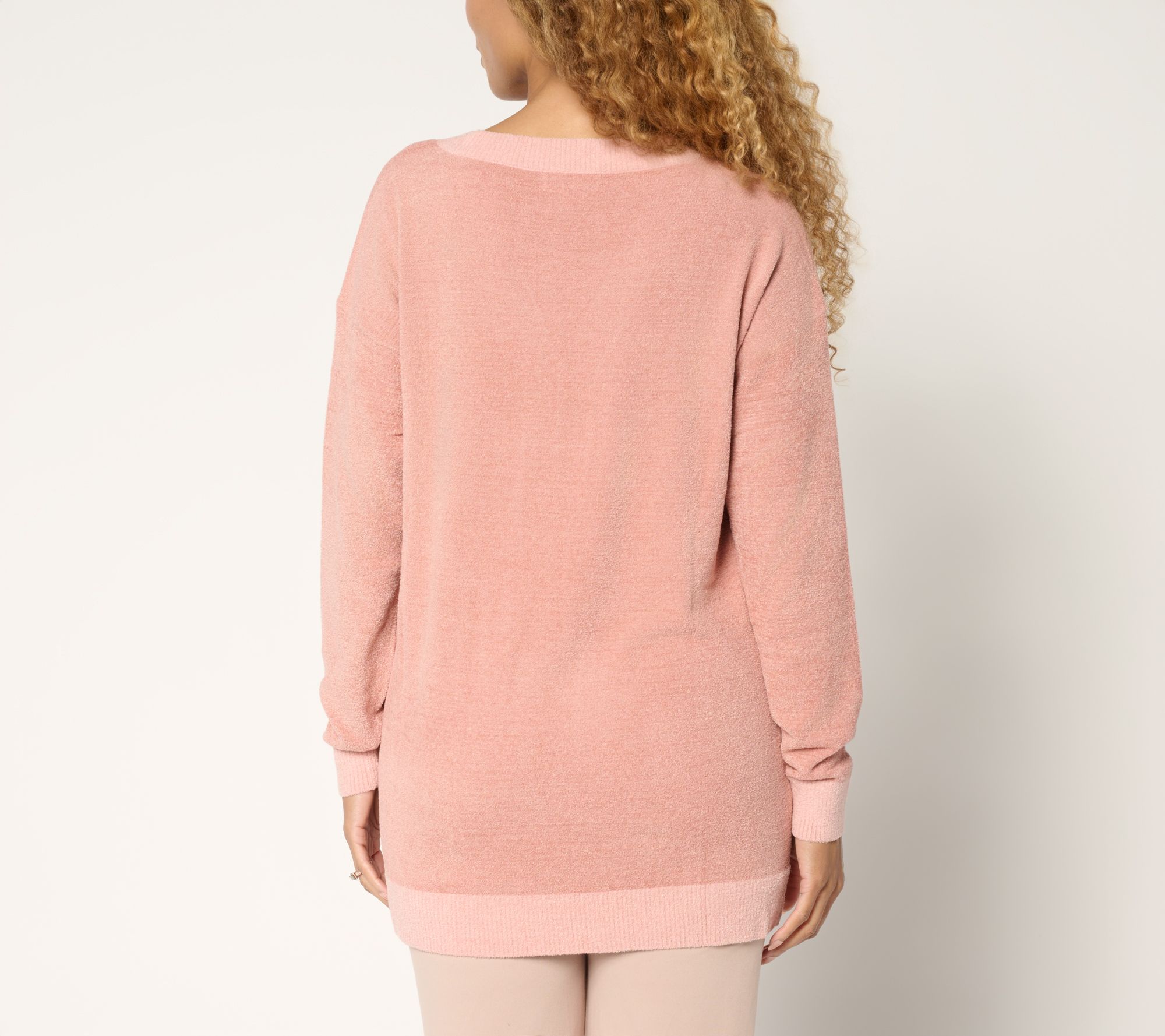 Barefoot Dreams Petite CozyChic Ultra Lite Color Block V-Neck Tunic