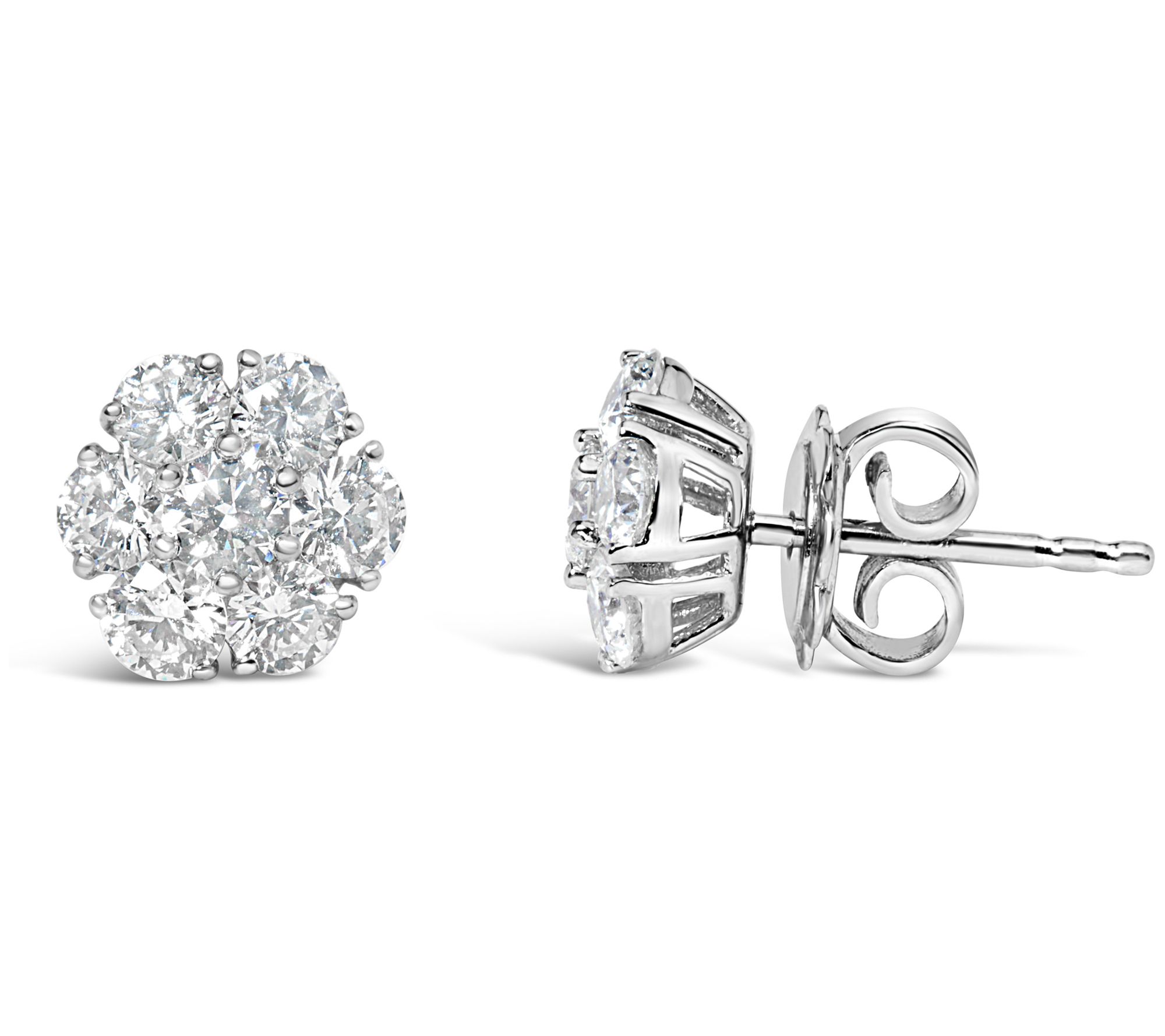 Haus of Brilliance Lab-Grown Diamond Floral Stud Earrings,14K