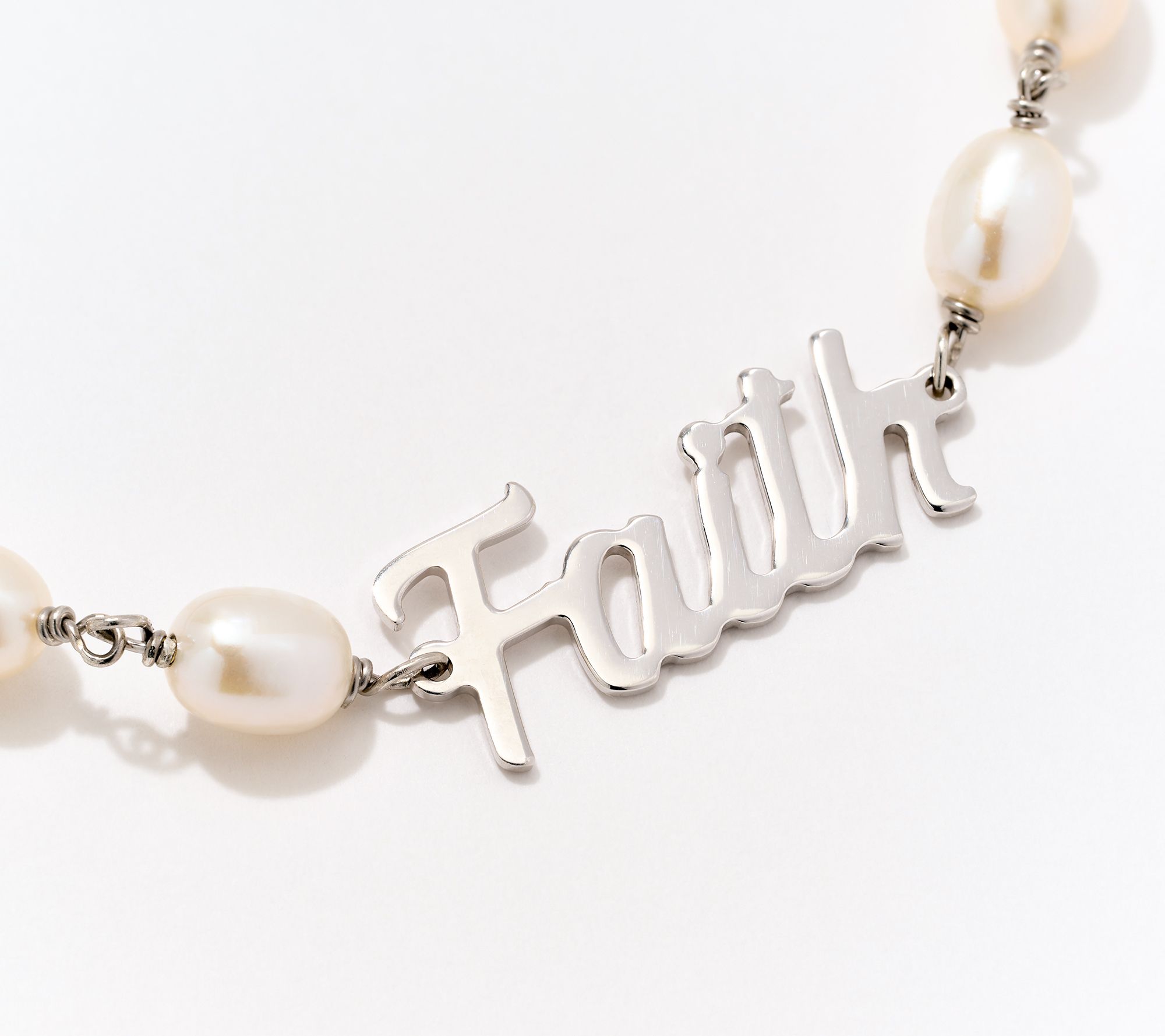 Honora Cultured Pearl Inspirational Bracelet, Sterling Silver