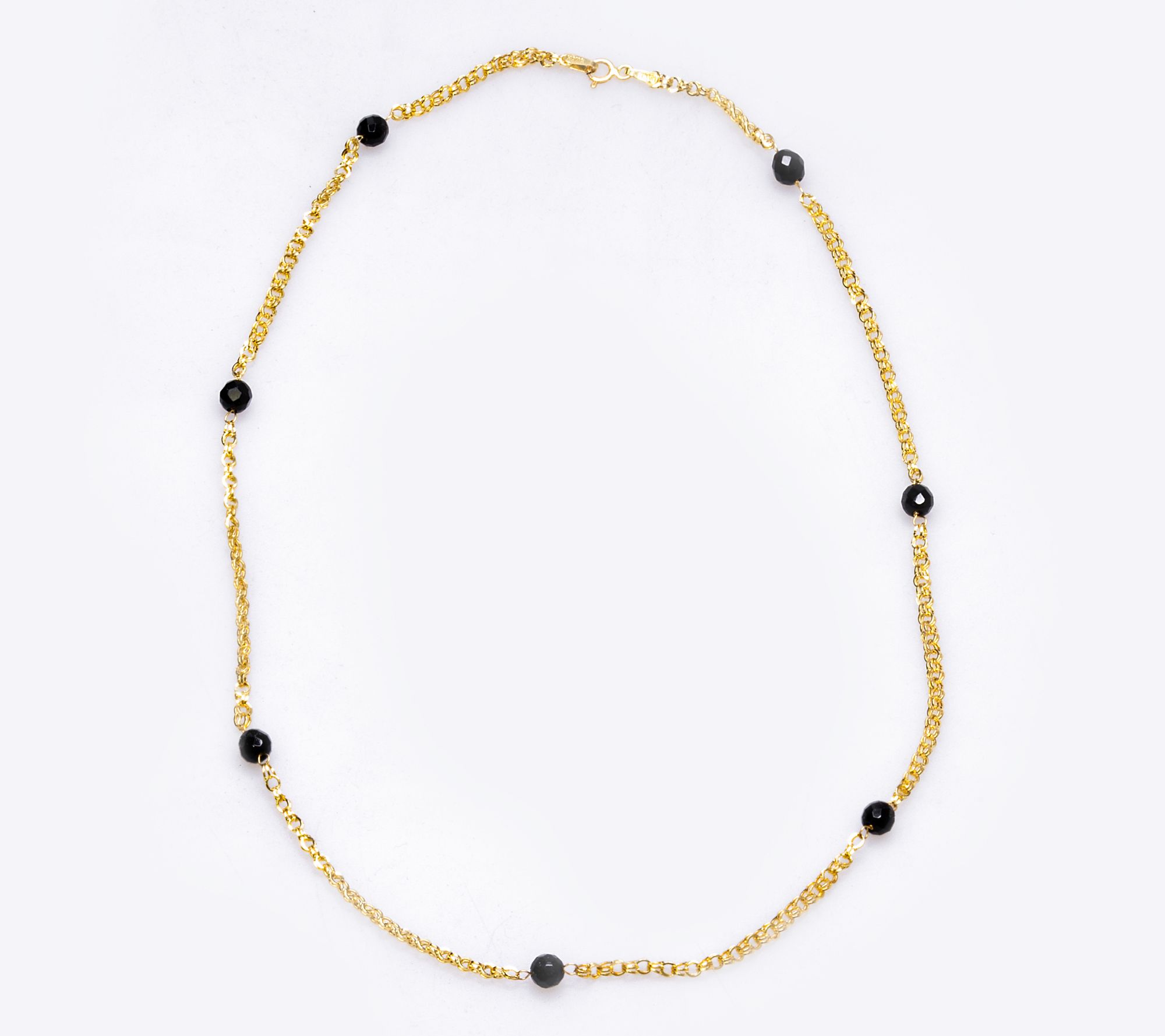 Alkeme 14K Gold Black Onyx Bead Station Necklace
