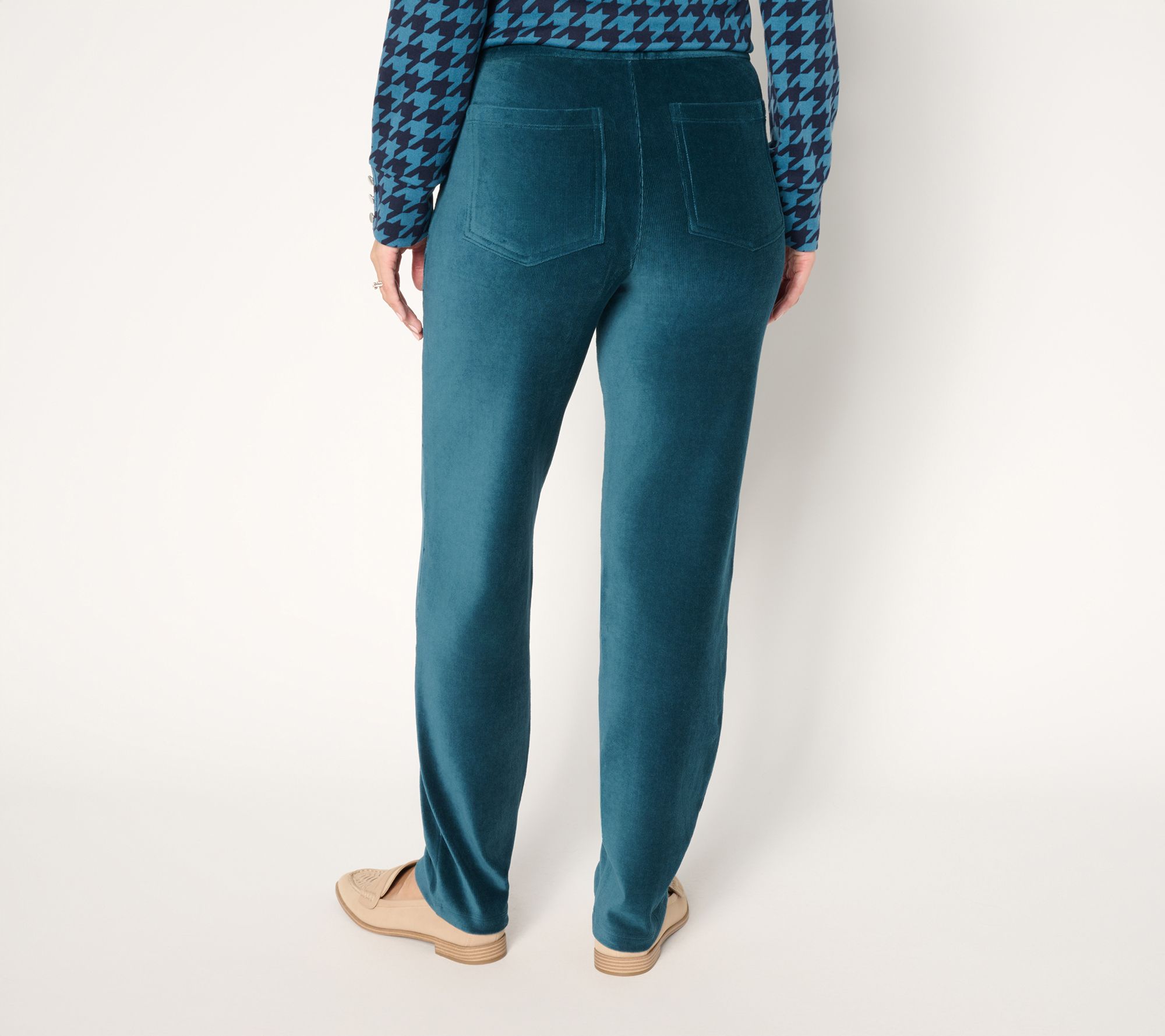 Susan Graver Weekend Regular Knit Corduroy Straight Leg Pant