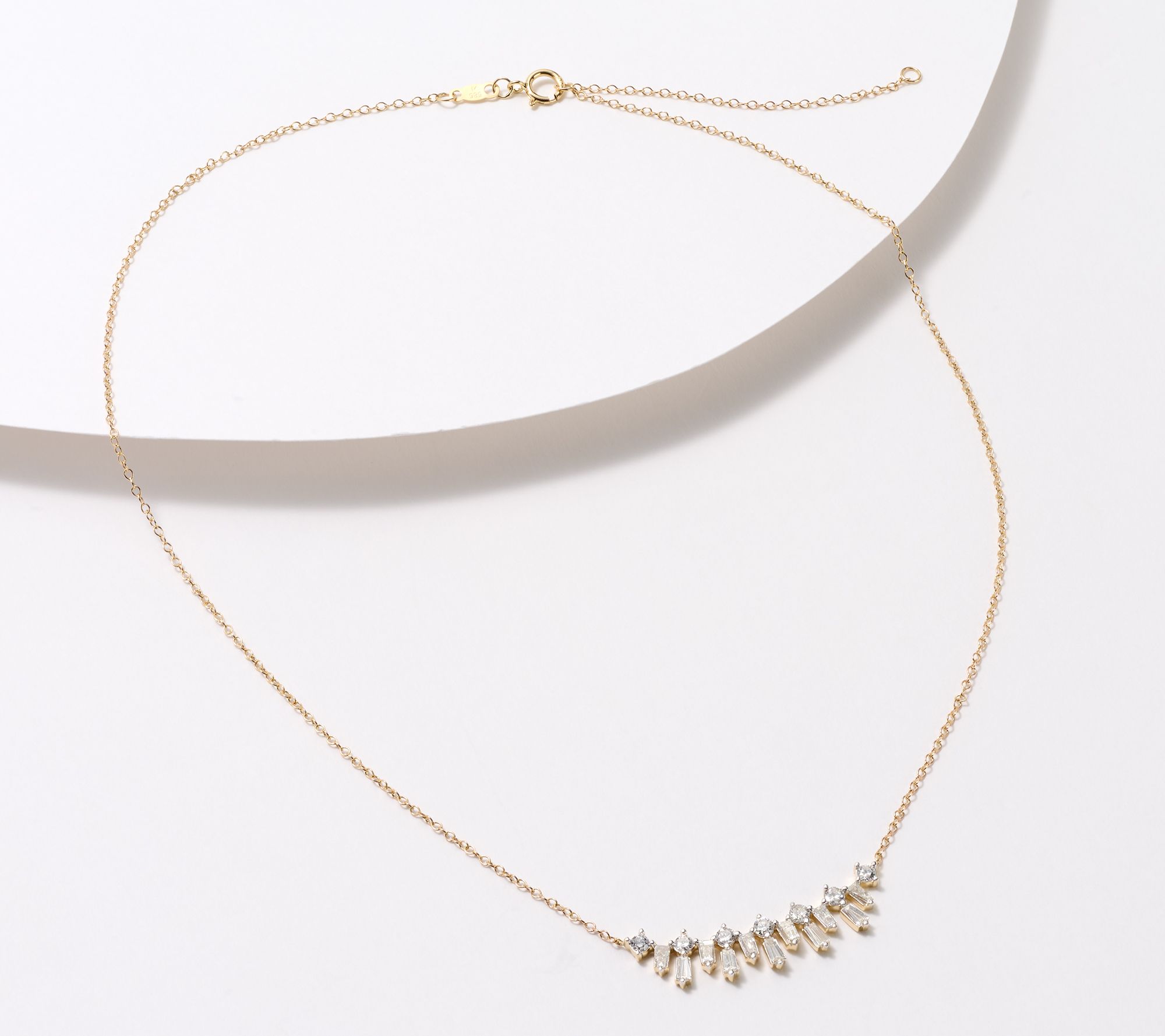 Affinity Diamonds Mixed Cut 1 cttw Statement Necklace, 14K