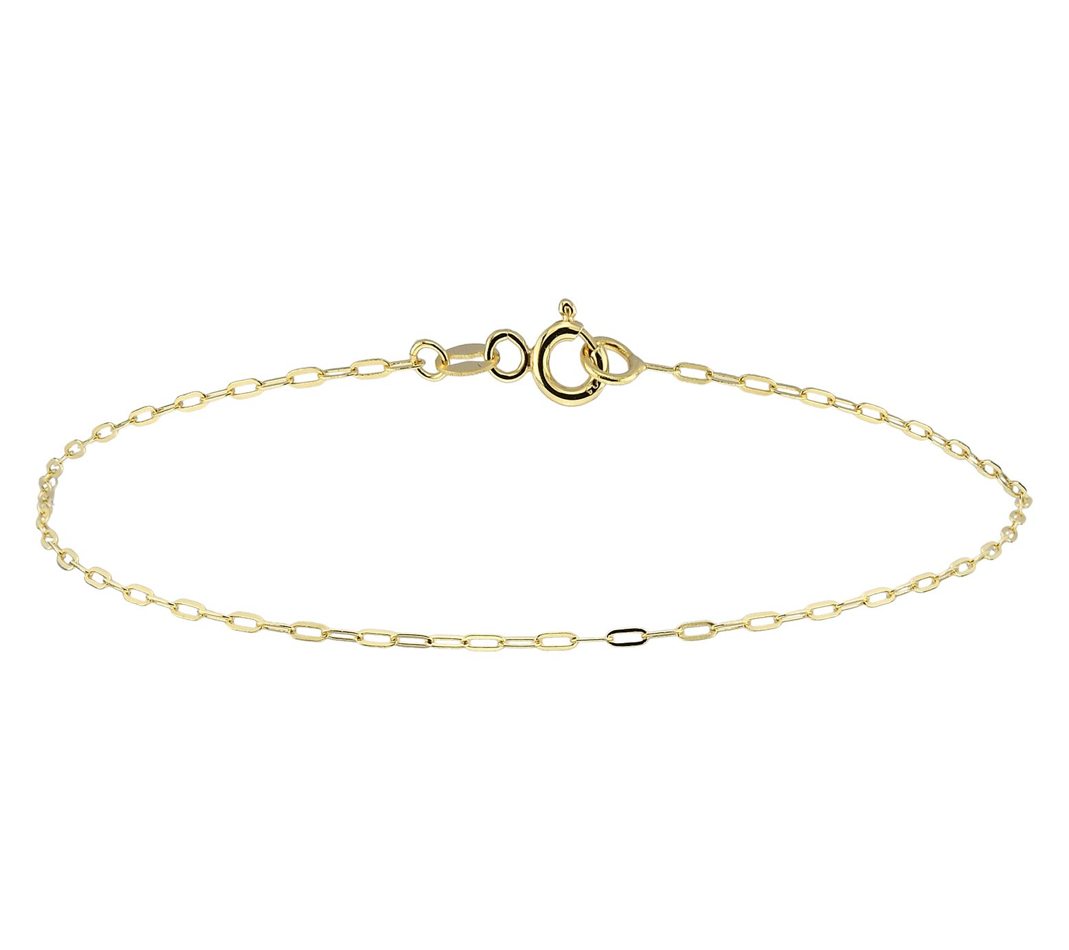 Adorna 14K Gold 1.25mm Solid Paperclip ChainBracelet