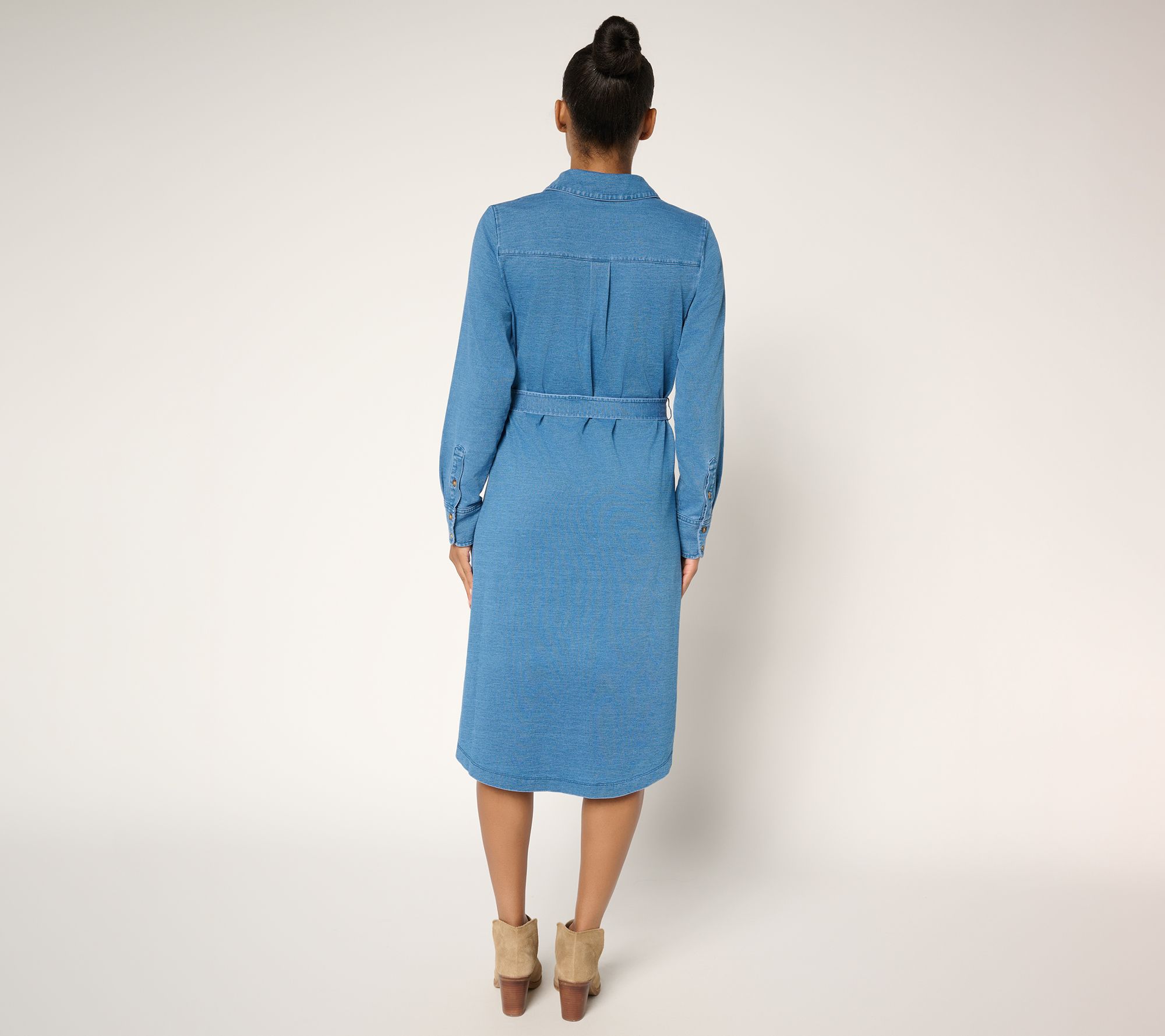 Ree by The Pioneer Woman Regular Knit Denim Shirt Dress