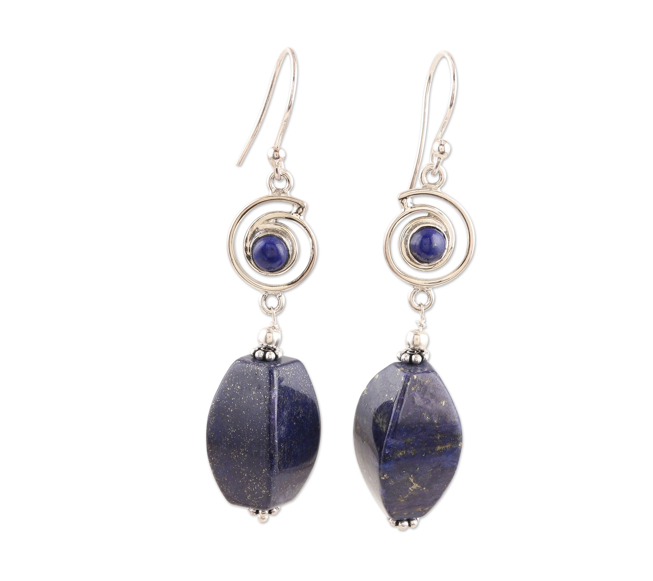 Novica Artisan Crafted Sterling Lapis Lazuli Dangle Earrings