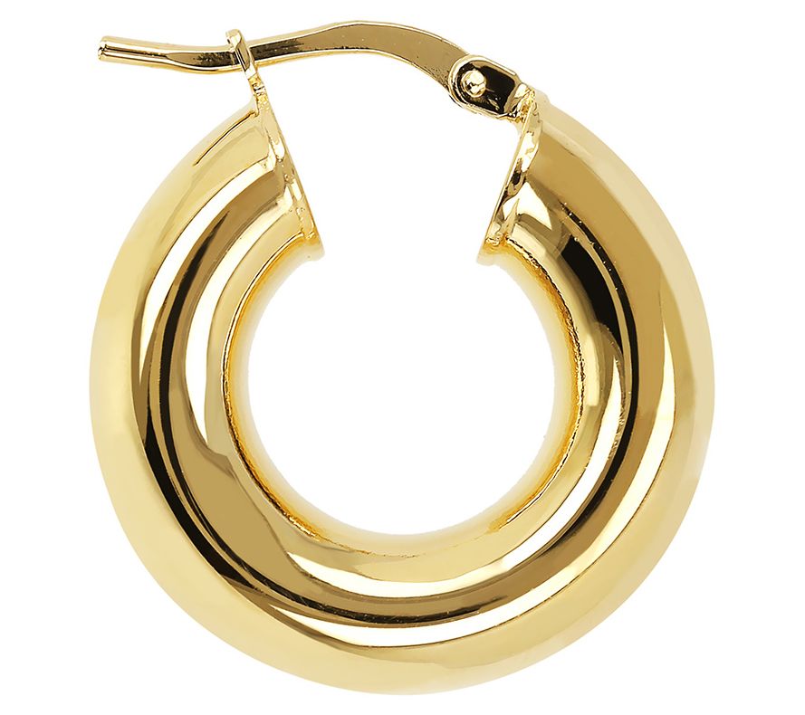 Bronzo Italia Polished Round Hoop Earrings