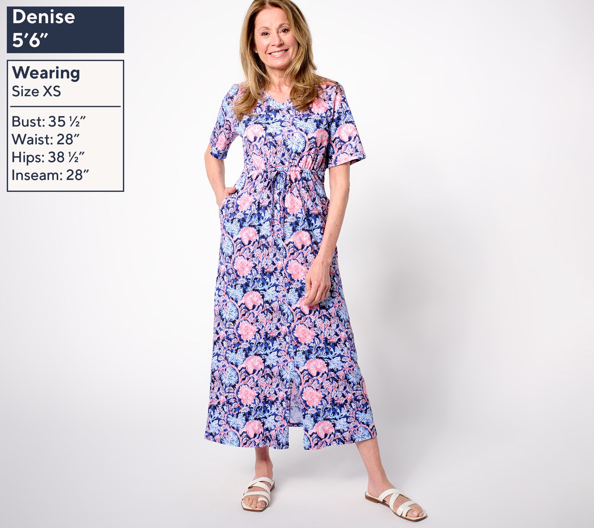 Stan Herman Heirloom Floral Cotton Jersey Maxi Dress