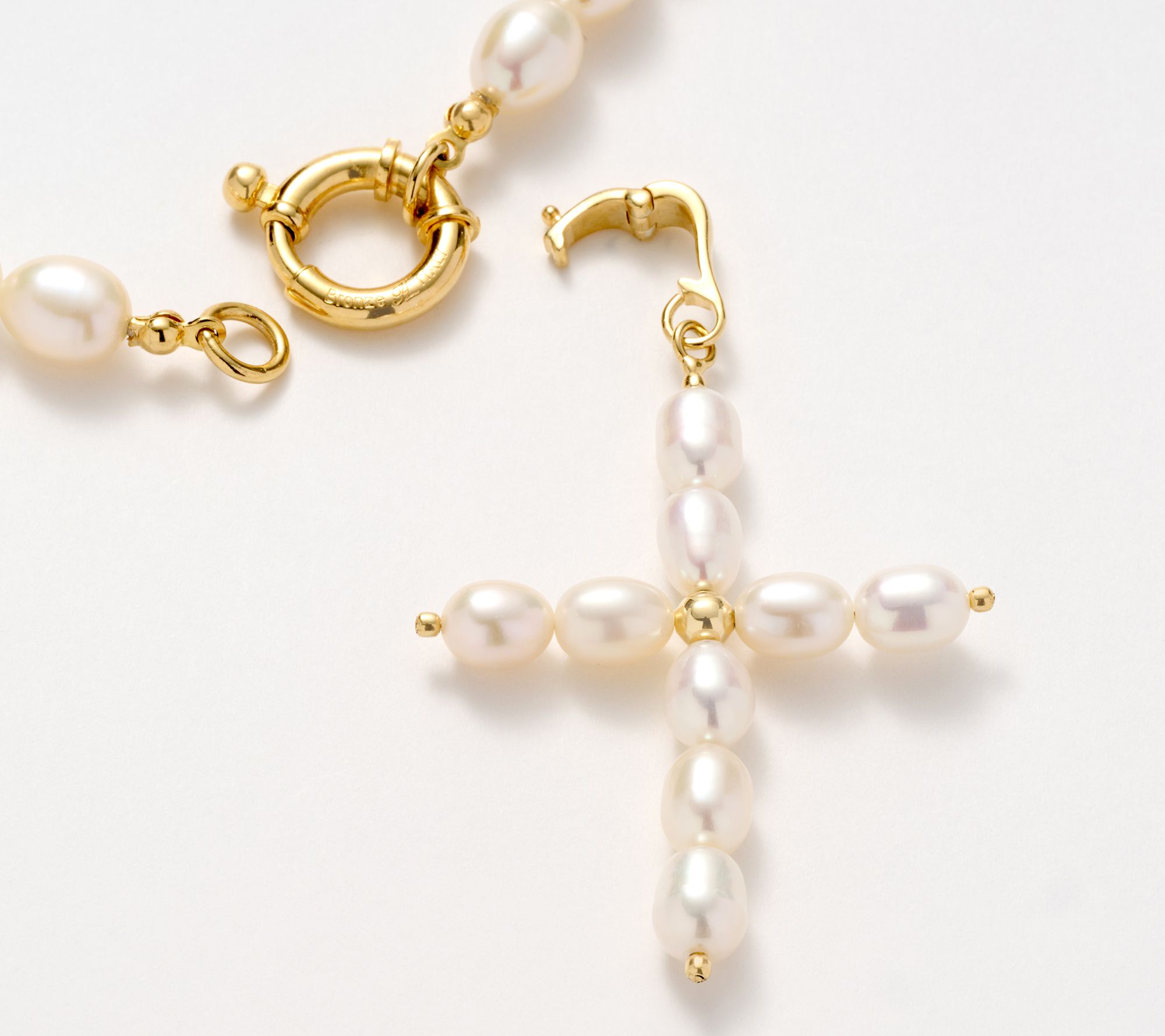 Honora Bronze Cultured Pearl Cross Enhancer 18