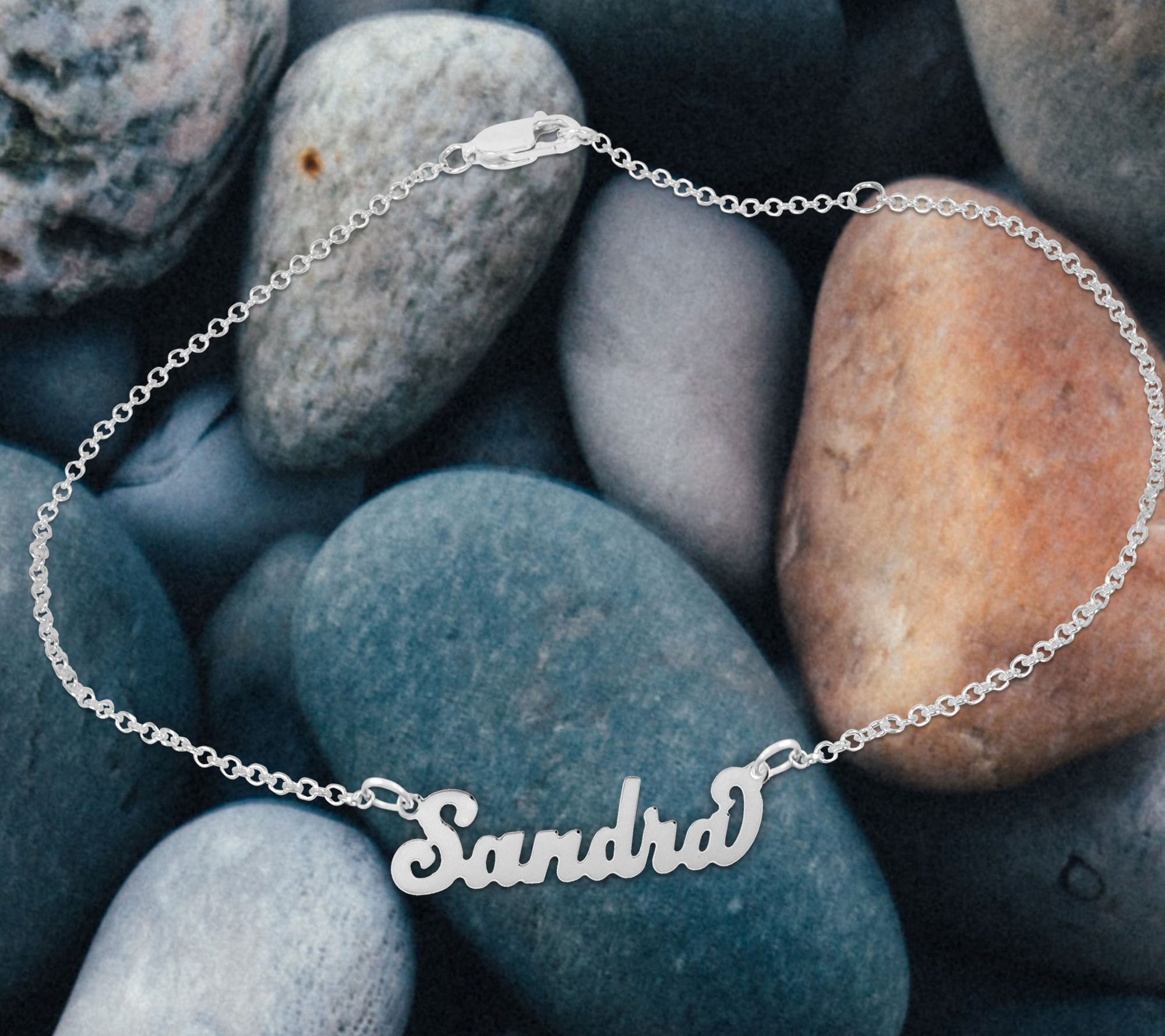 Sterling Silver Cursive Name Personalized AnkleBracelet