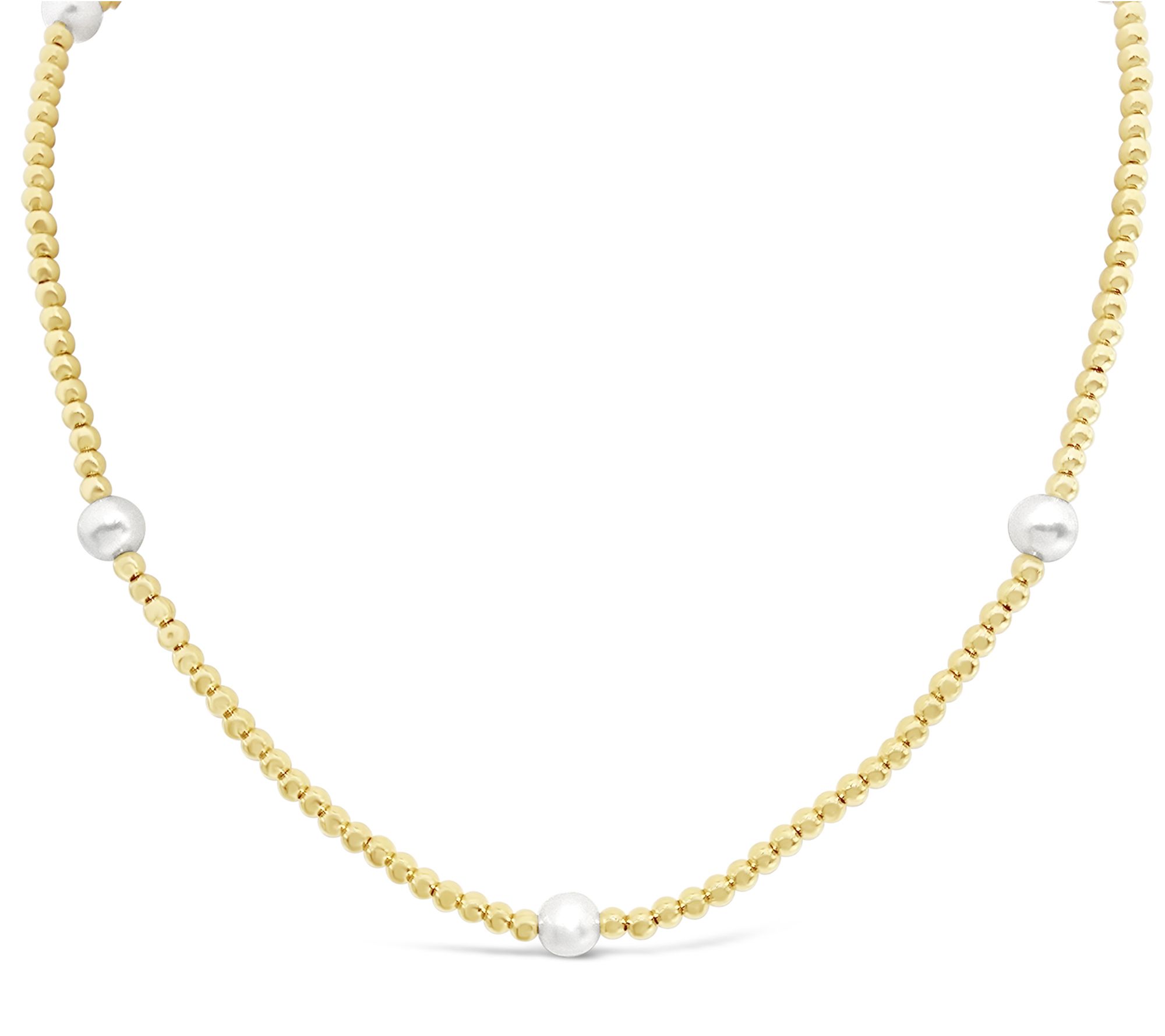 Elyse Ryan 14K Gold Clad Cultured Pearl & BeadNecklace