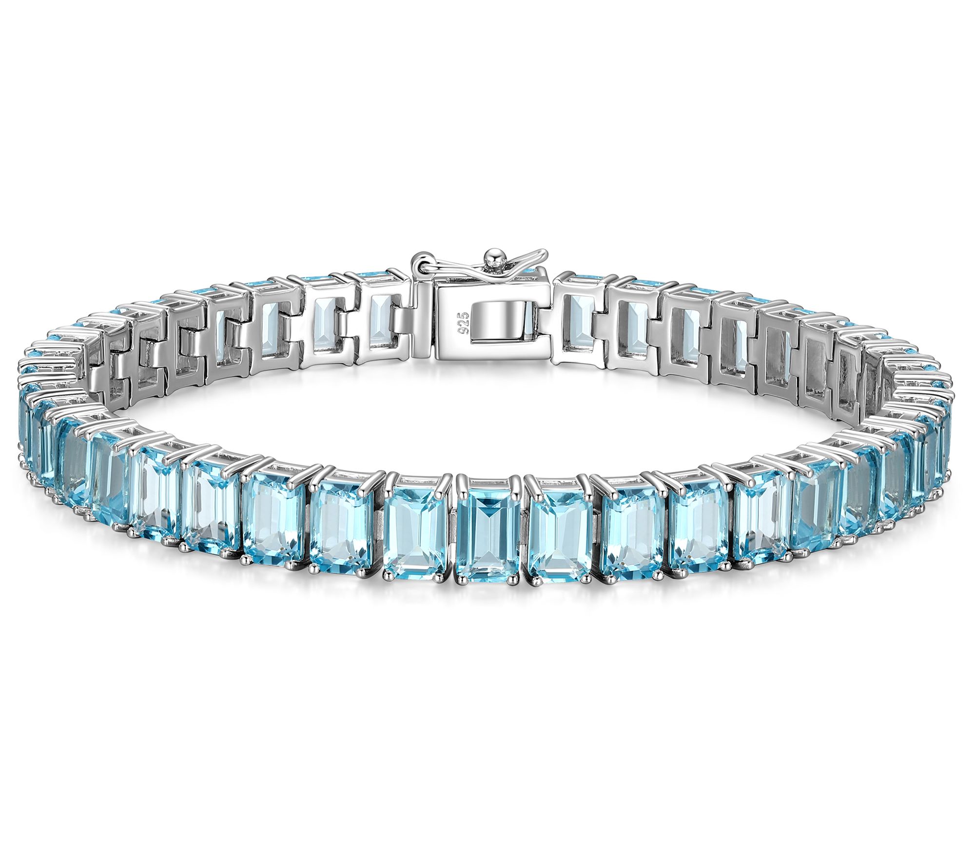 Affinity Gems 25.75 cttw Blue Topaz Tennis Bracelet, Sterling