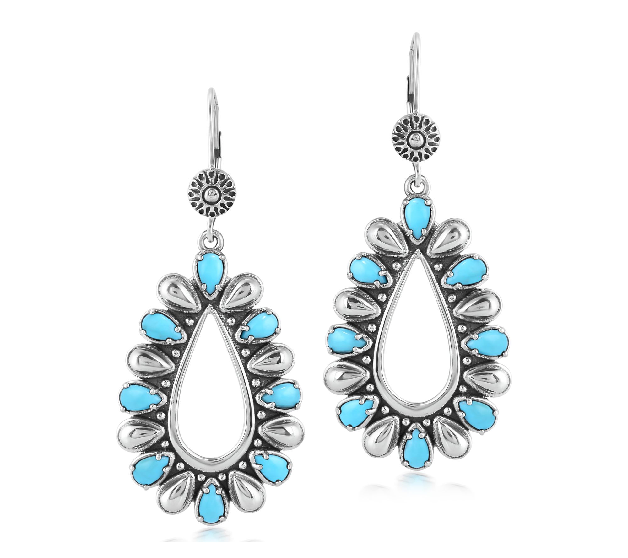 American West Sterling Silver Teardrop GemstoneEarrings