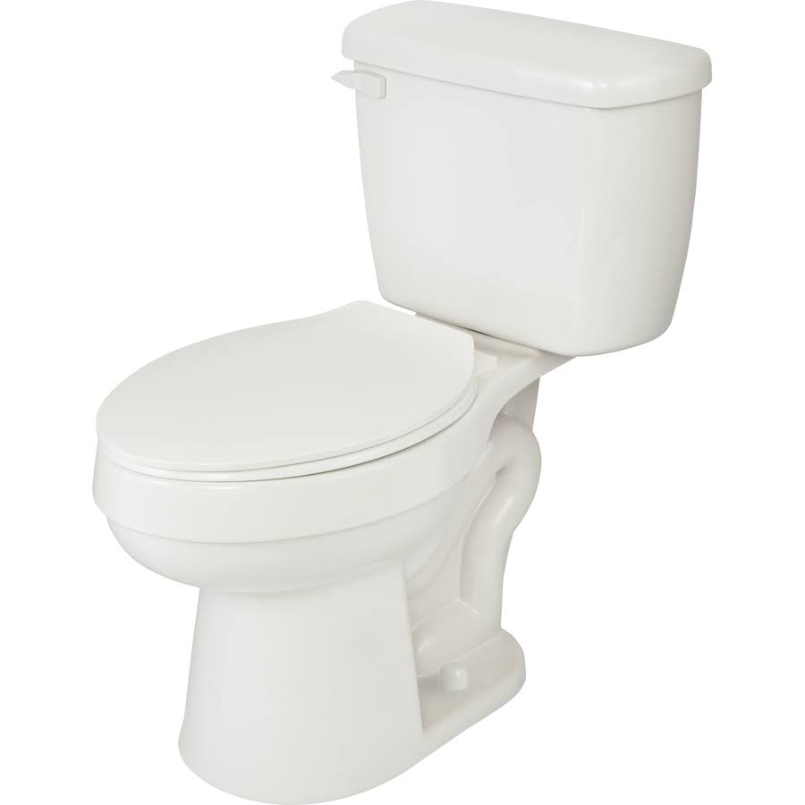 Aquasource Henshaw 1.28-GPF (4.85-LPF) White WaterSense Elongated Chair Height 2-Piece Toilet T802