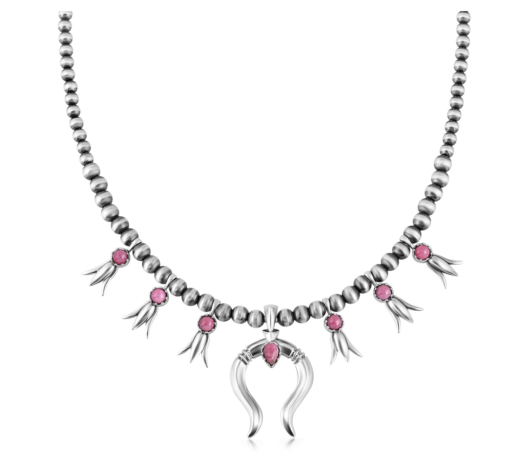 American West Sterling Squash Blossom GemstoneNecklace