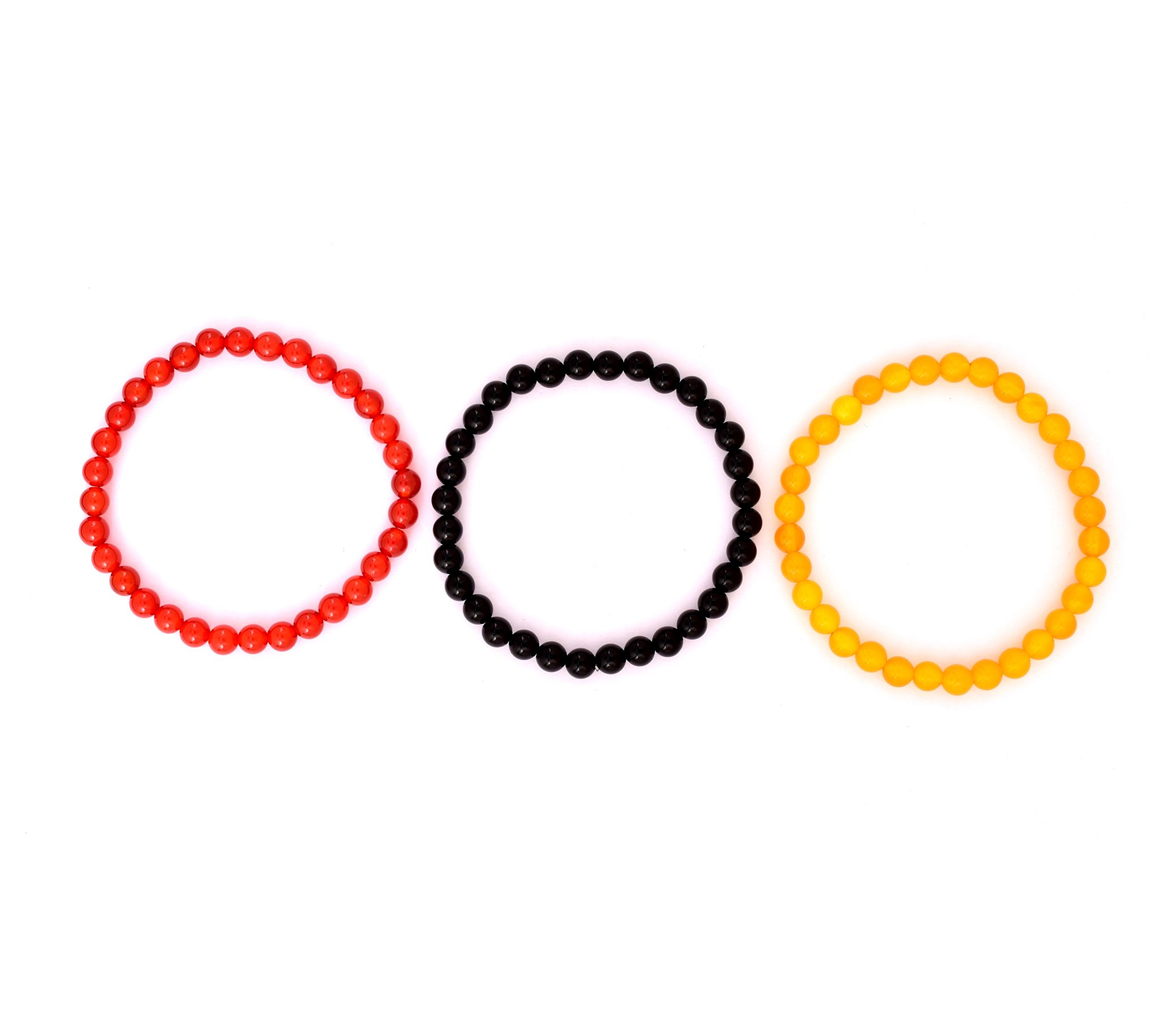 Set of 3 Gemstone Beaded Stretch Bracelets