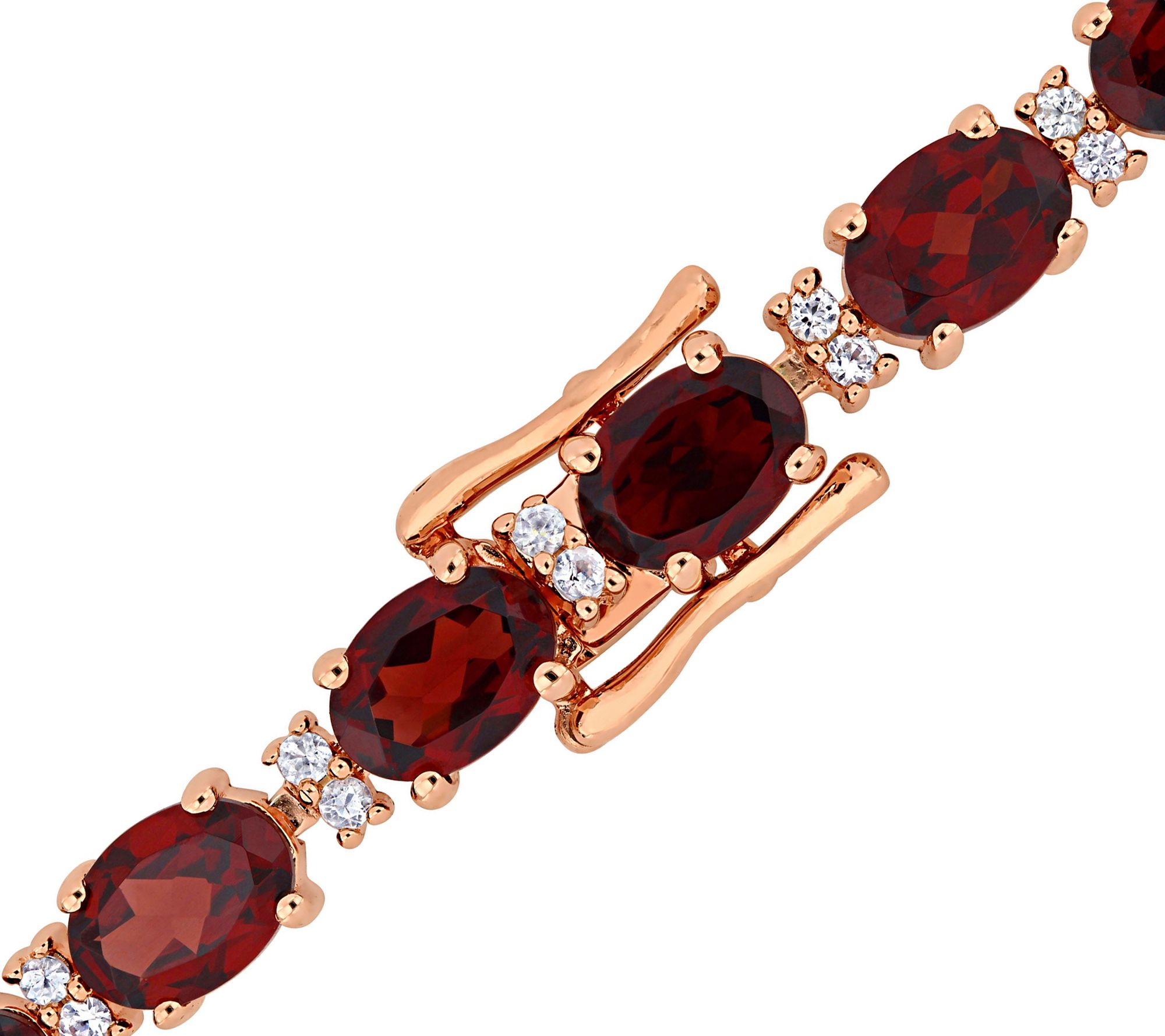 19.60cttw Garnet & White Sapphire Tennis Bracelet