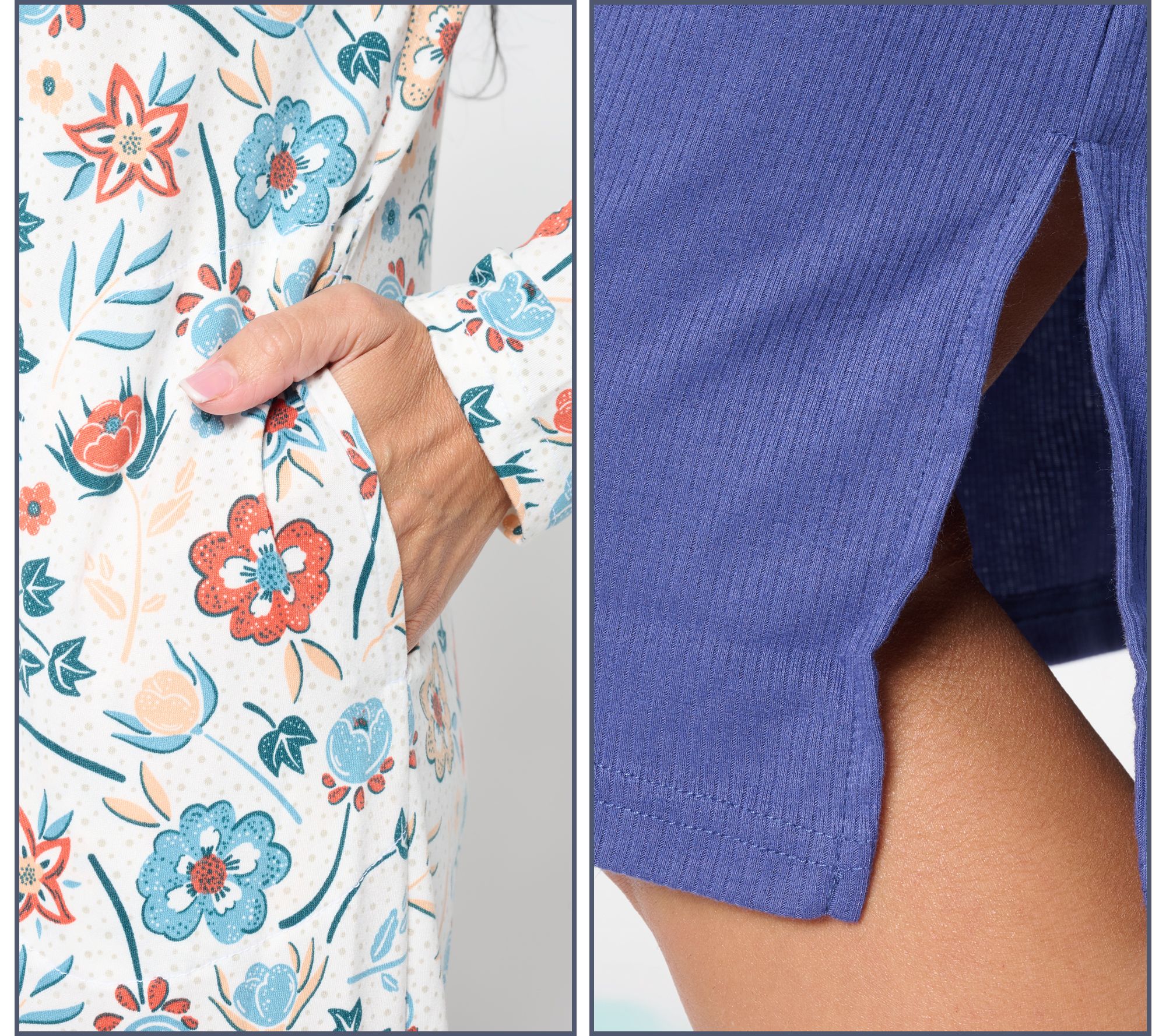 MUK LUKS Ribbed Knit & Cloud Knit 2-Pack Long Sleeve Dresses