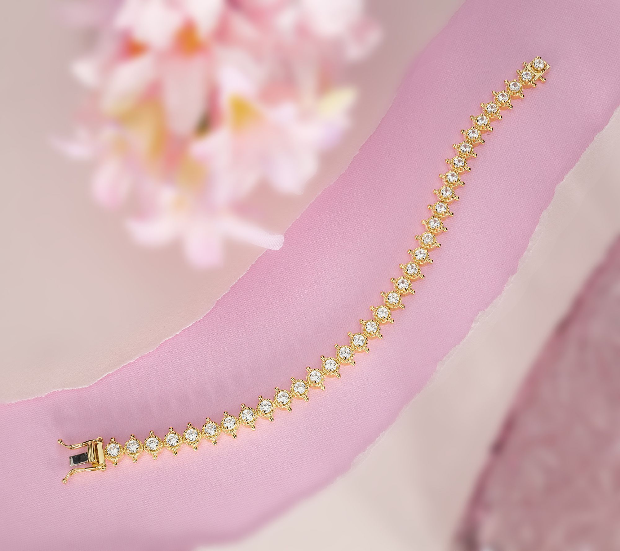 Dallas Prince White Zircon Signature Tennis Bracelet Sterling Silver