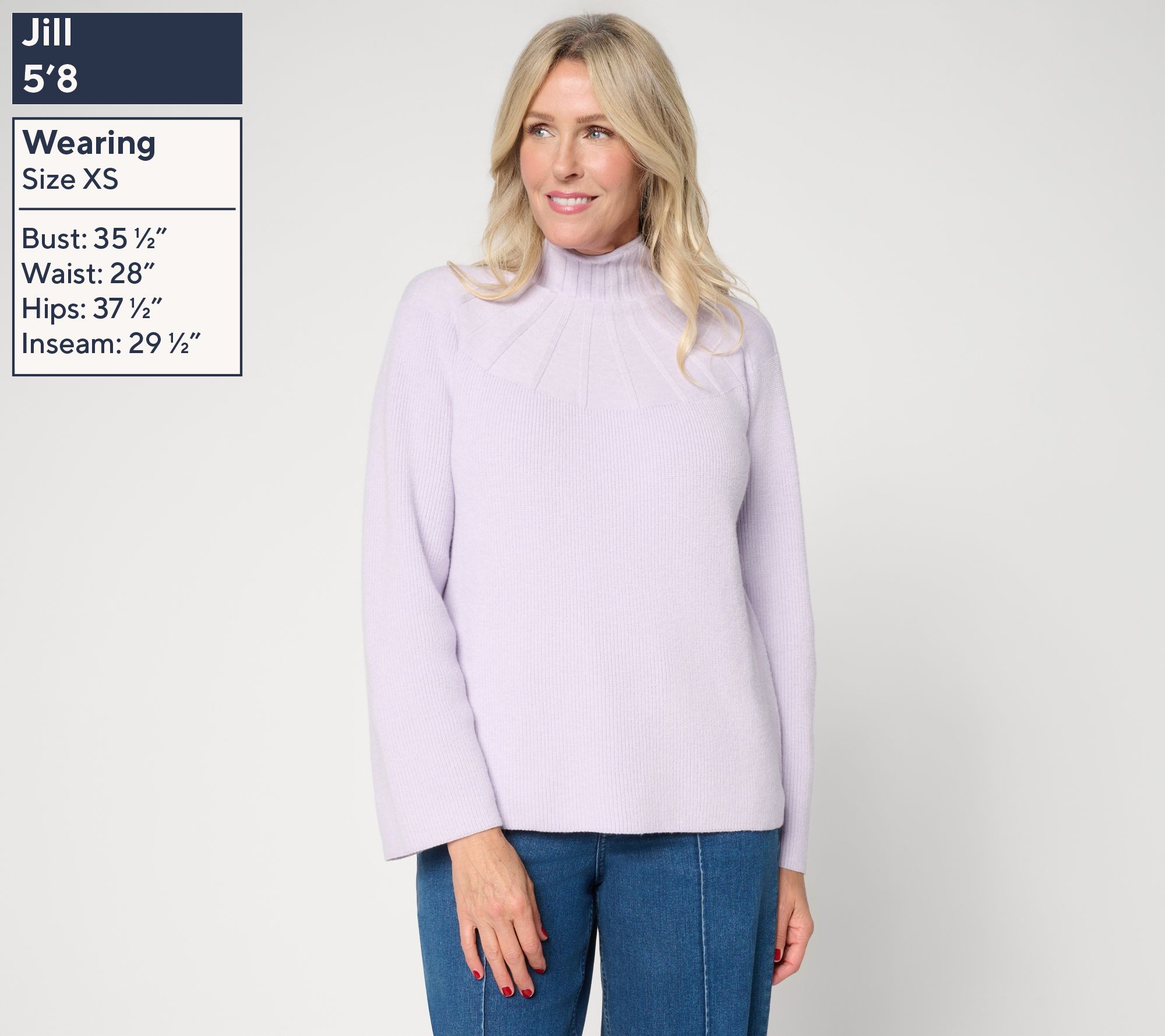 Me by Jennie Garth Mock Neck Raglan Sleeve Sweater