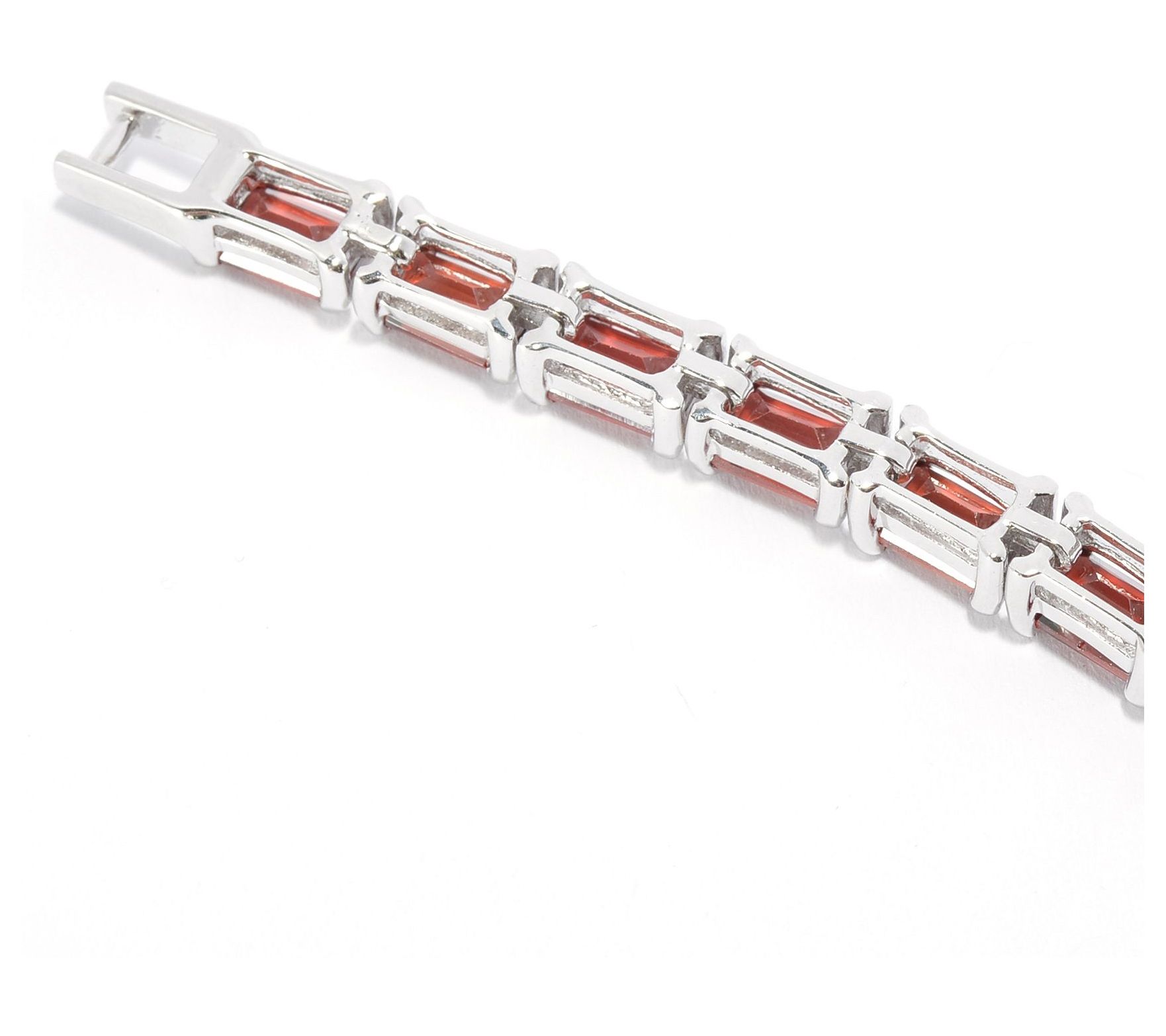 Affinity Gems Emerald Garnet Gemstone Bracelet,Silver