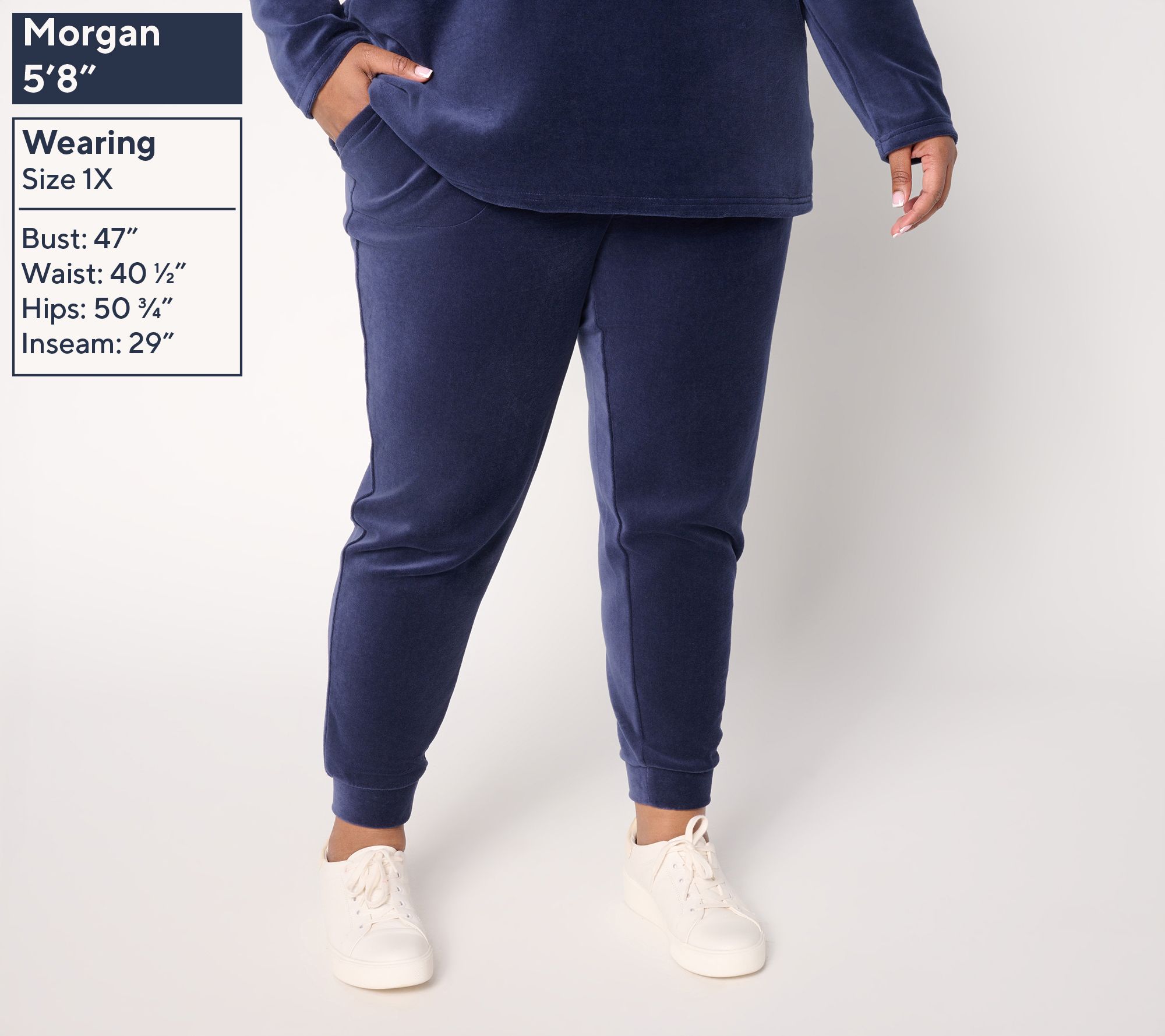 Denim & Co. Active Regular Velour_Ankle Joggers