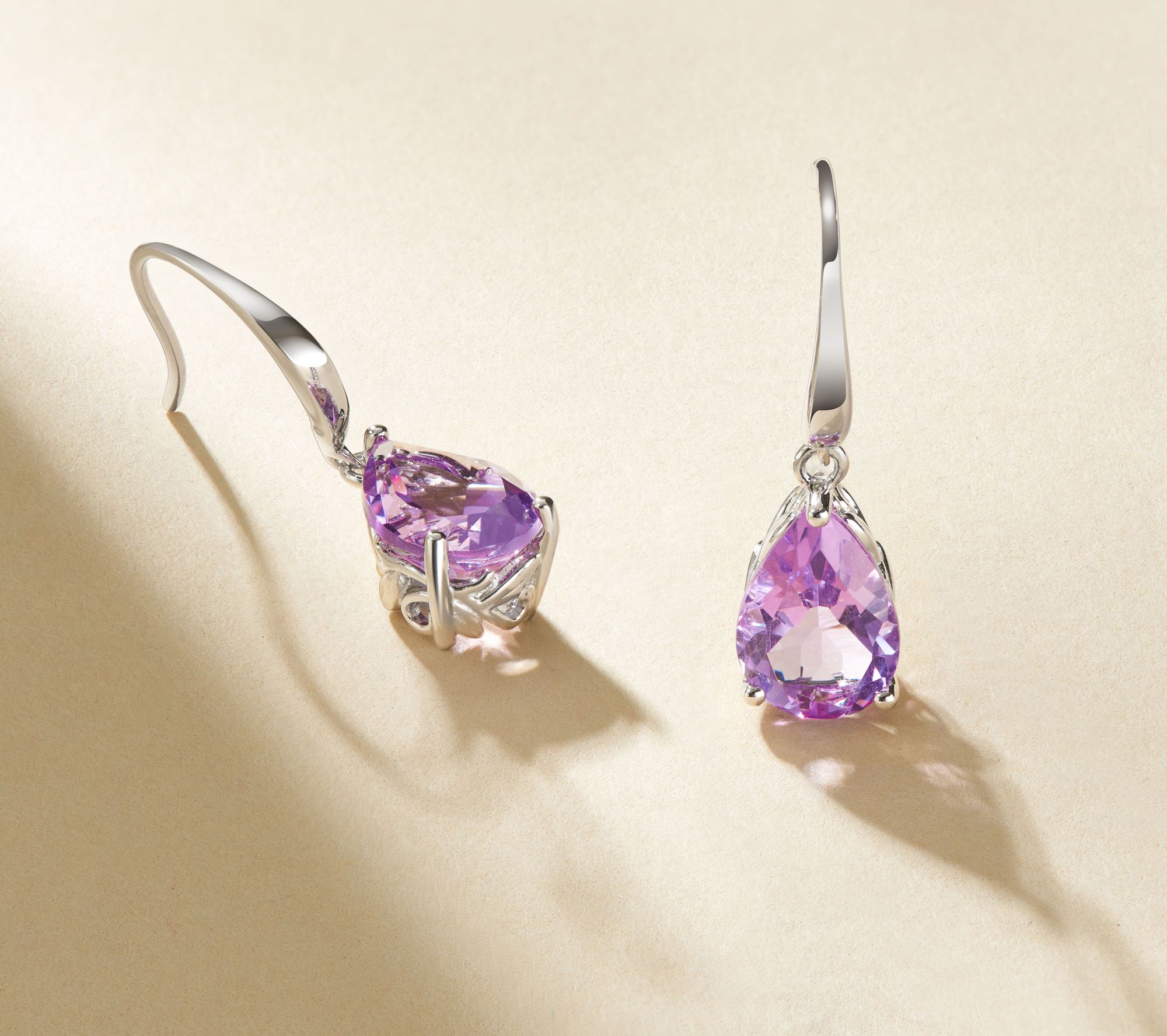 Affinity Gems 3.60 cttw Amethyst Dangle Earrings, Sterling