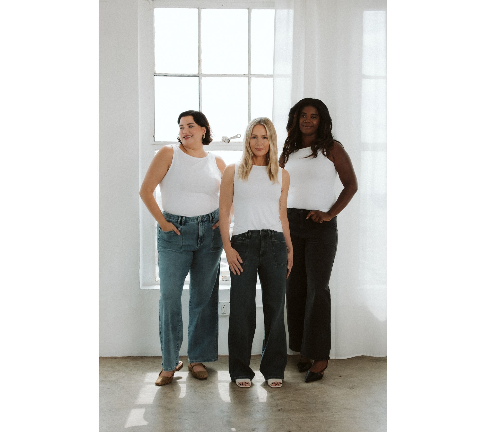 Me by Jennie Garth Regular Repreve Wide Leg Jeans- Color