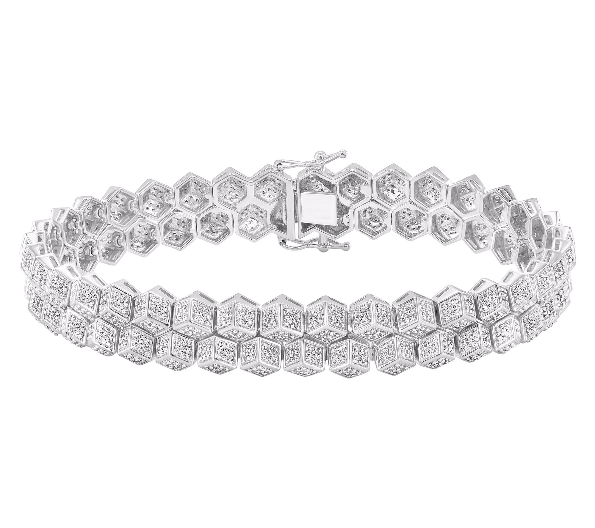 Affinity Diamonds 2.50 cttw Pave Cube Bracelet,Sterling