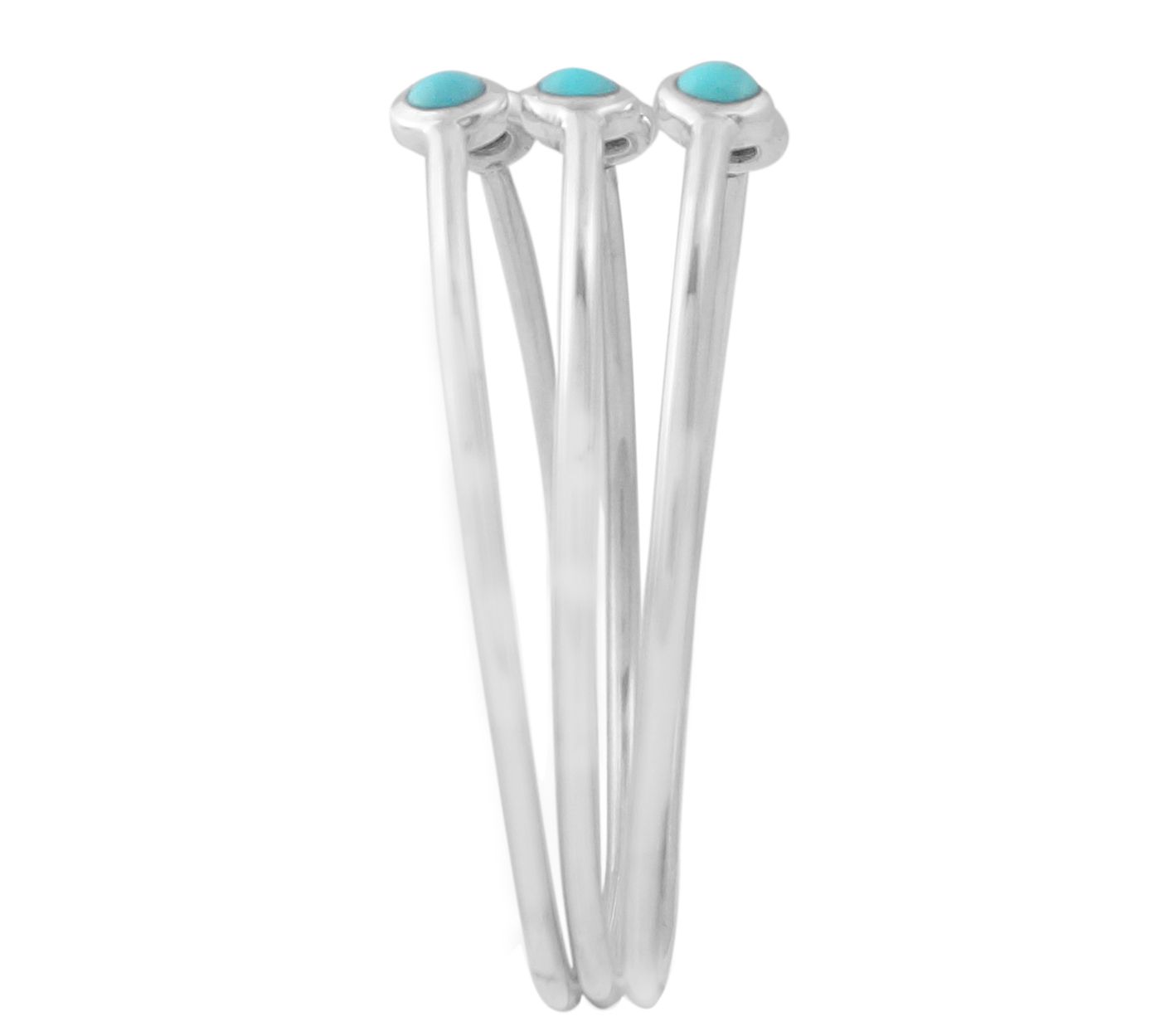 Sterling Turquoise Triple Row Cuff Bracelet