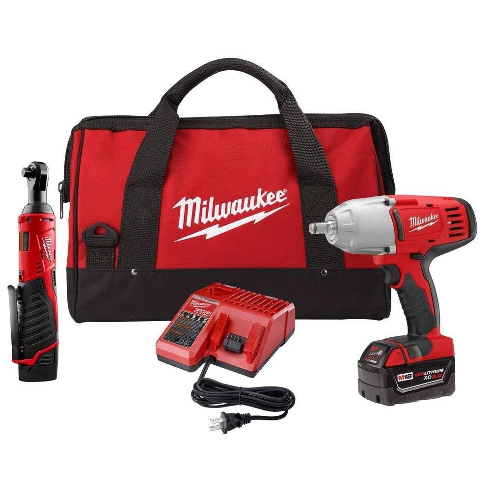 Milwaukee M18/M12 12/18-Volt Lithium-Ion Cordless 3/8 in. Ratchet and 1/2 in. Impact Wrenc
