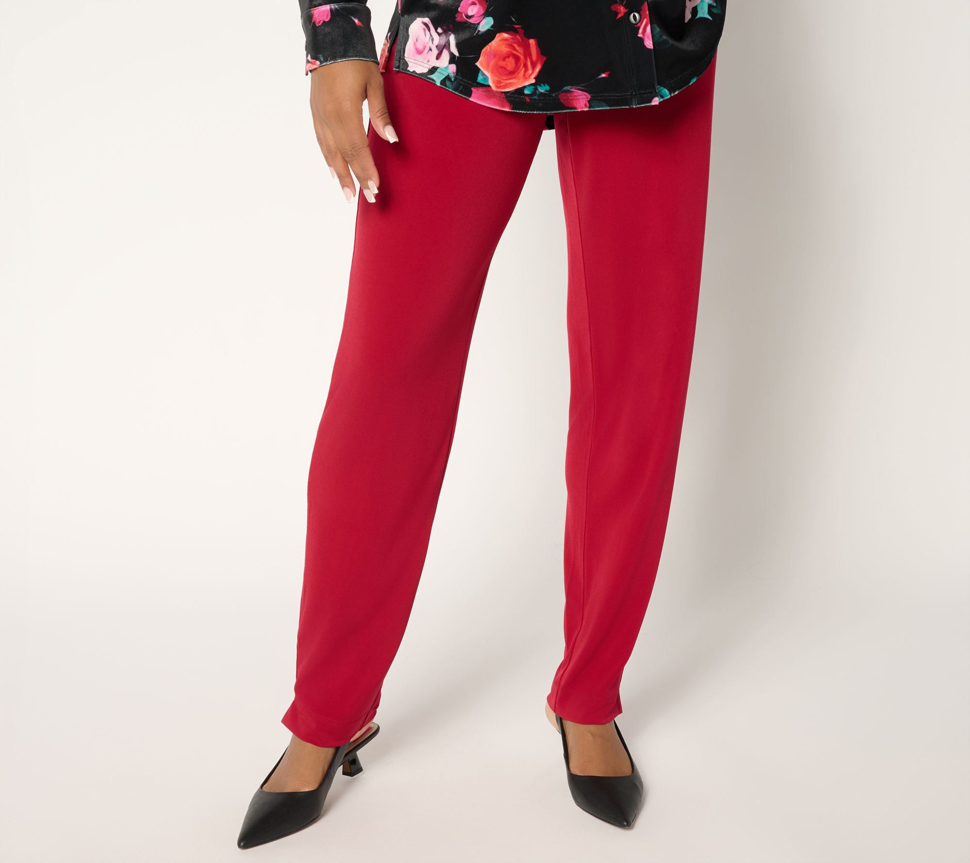 Susan Graver Regular Liquid Knit Straight-Leg Pants