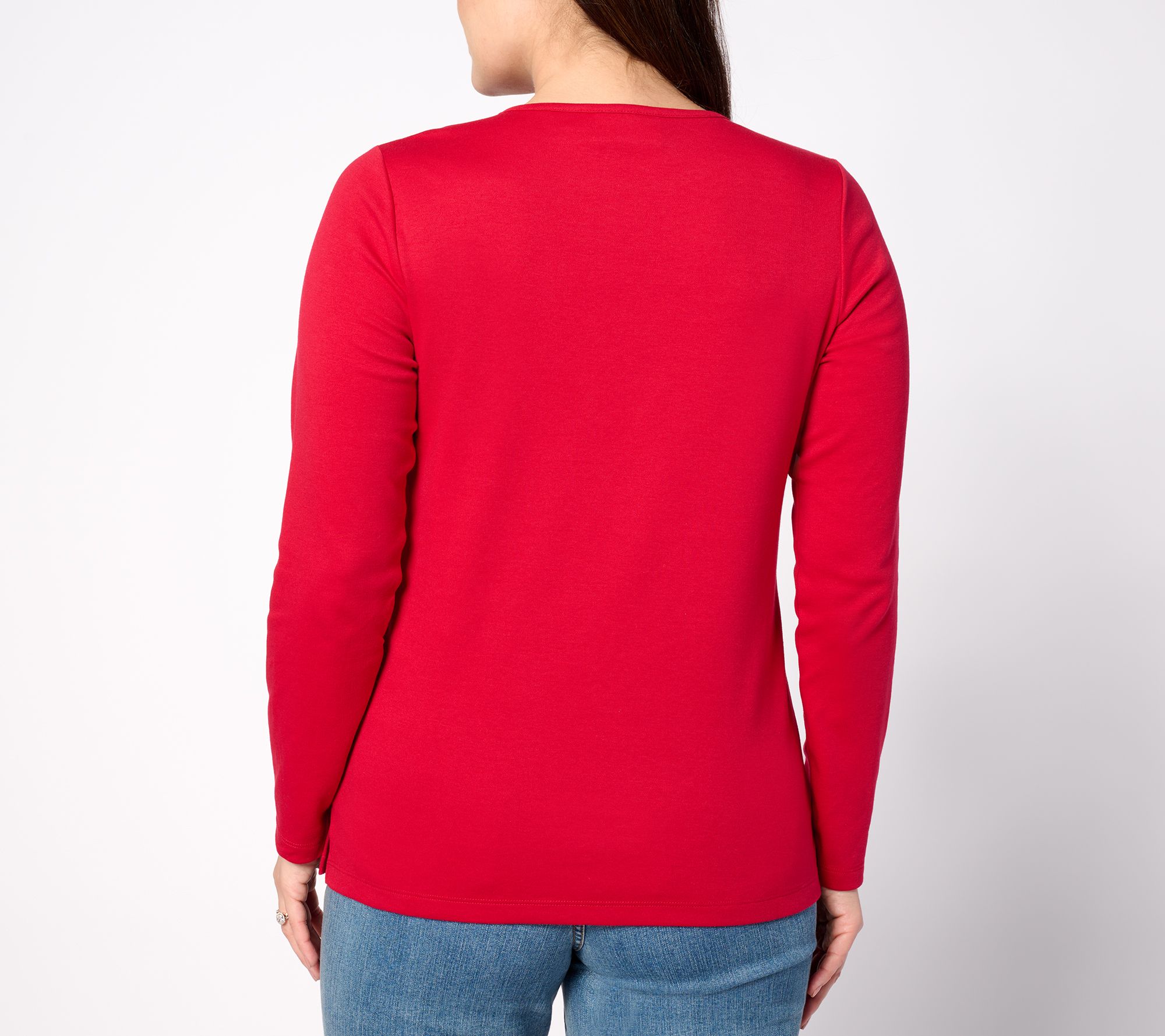 Quacker Factory Merry & Bright Embroidery with Sequin Top