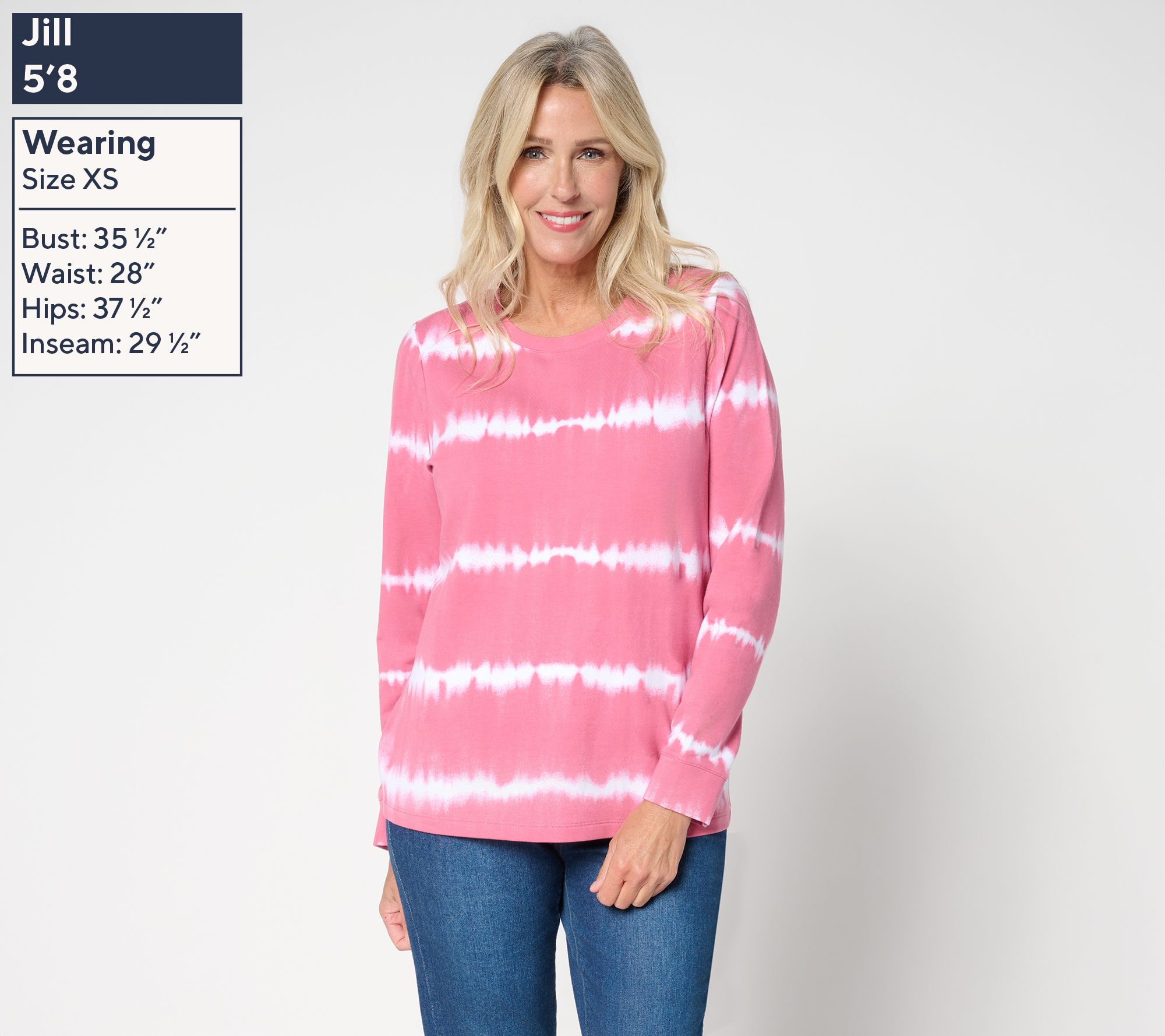 Denim & Co. Tie-Dye French Terry Long-Sleeve Sweatshirt