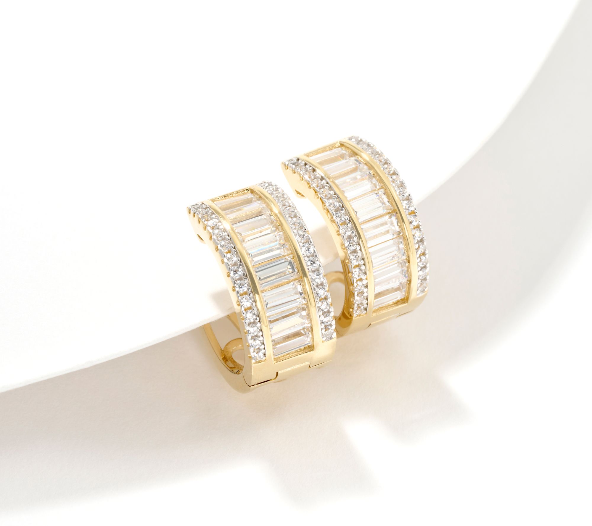 Diamonique x Jennifer Miller Baguette Earrings, Sterling Silver