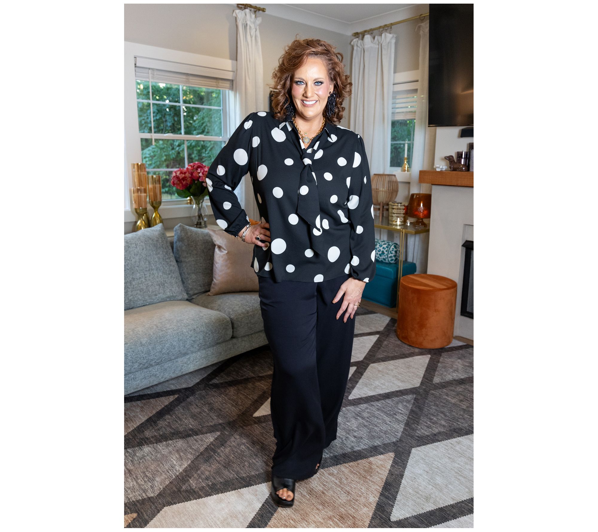 Brandis Dress Out Loud Printed Long Sleeve Blouse