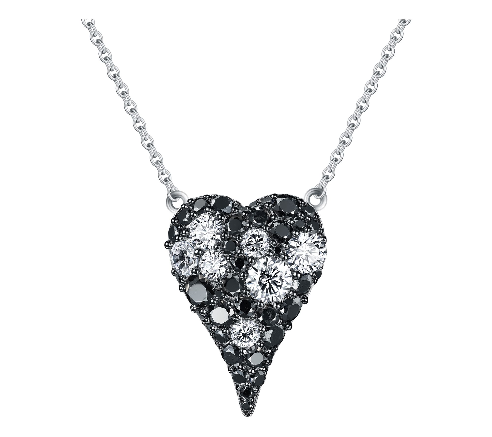 Diamonique x Jennifer Miller Pave Two-Tone Necklace, Sterling